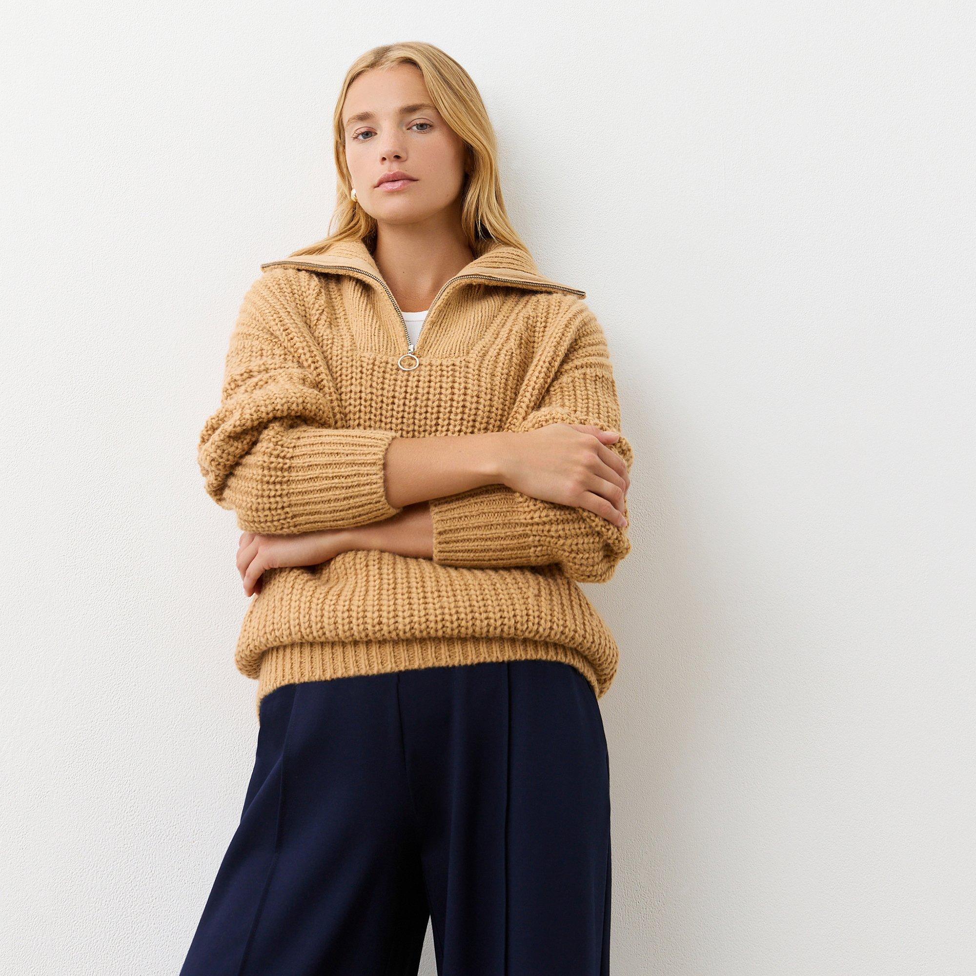 CAMEL - Finery - Wilma Half Zip Jumper - 2