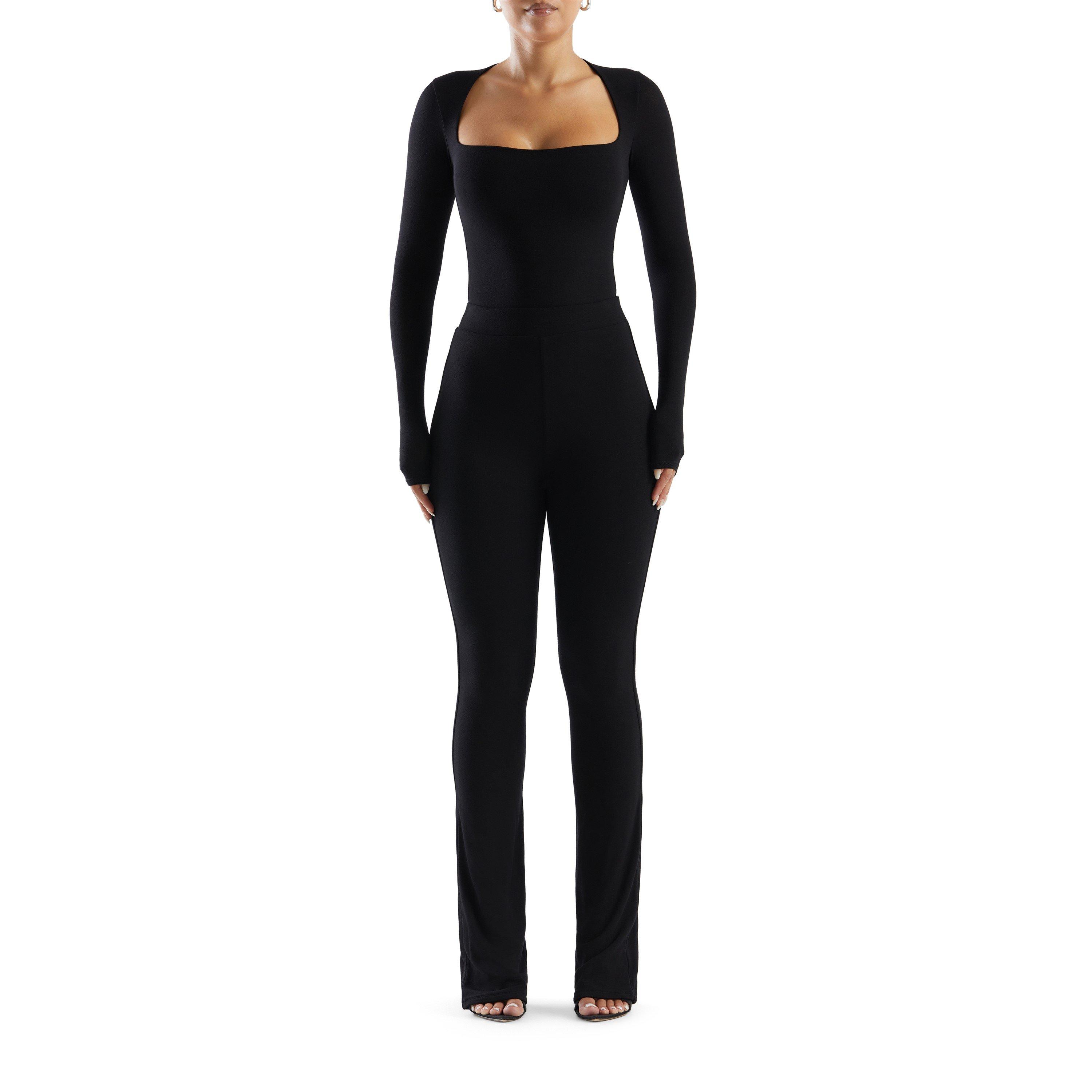 Black - Naked Wardrobe - Square Neck Sculpt Bodysuit - 4