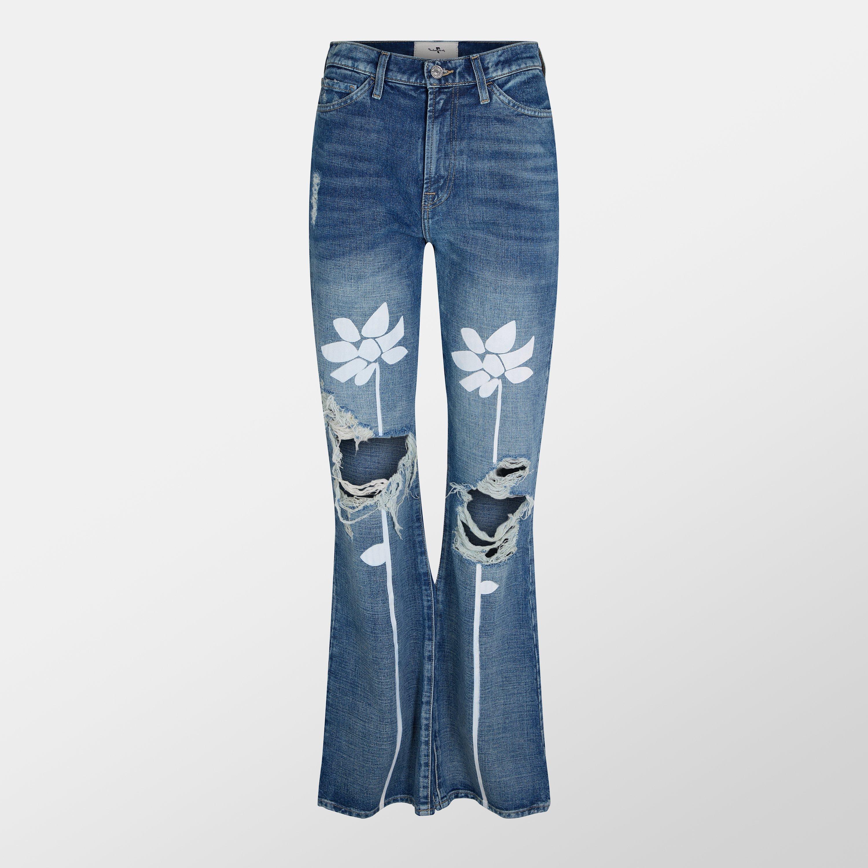 Exploded Floral - 7 For All Mankind - Women's Easy Bootcut Jeans - 1