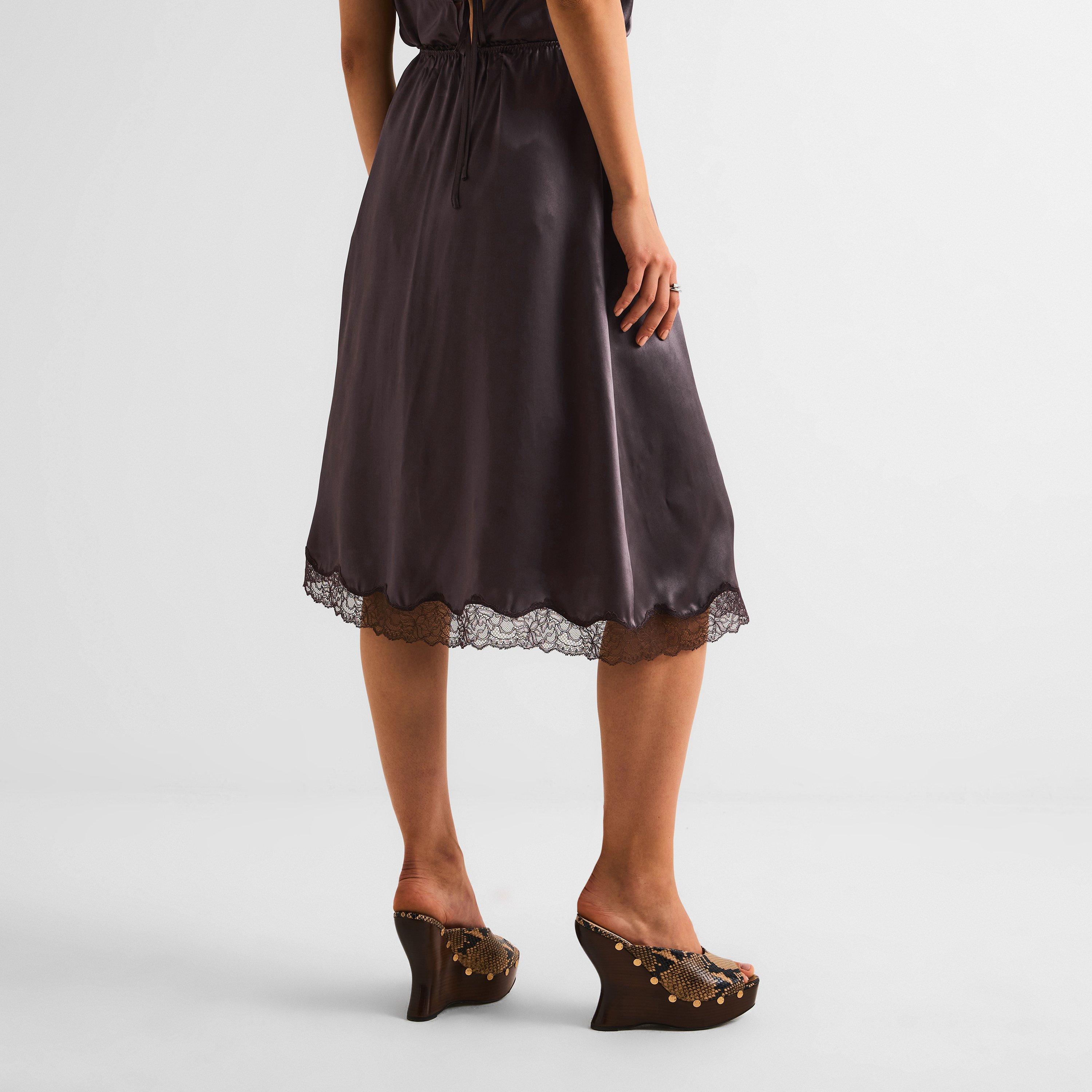 Brown - Magda Butrym - Women's Slip Skirt - 4