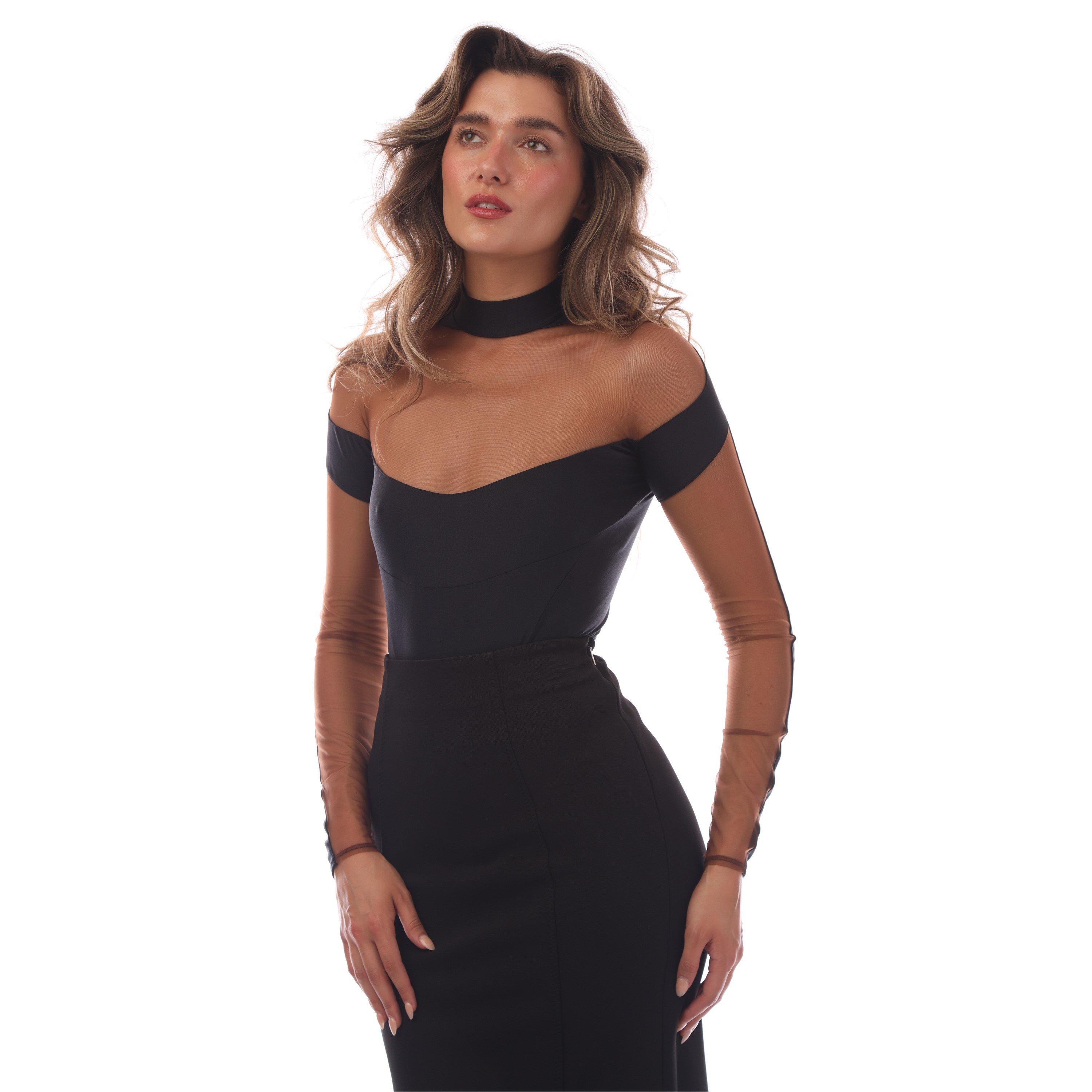 Black - Mugler - Women's Illusion Bodysuit - 2