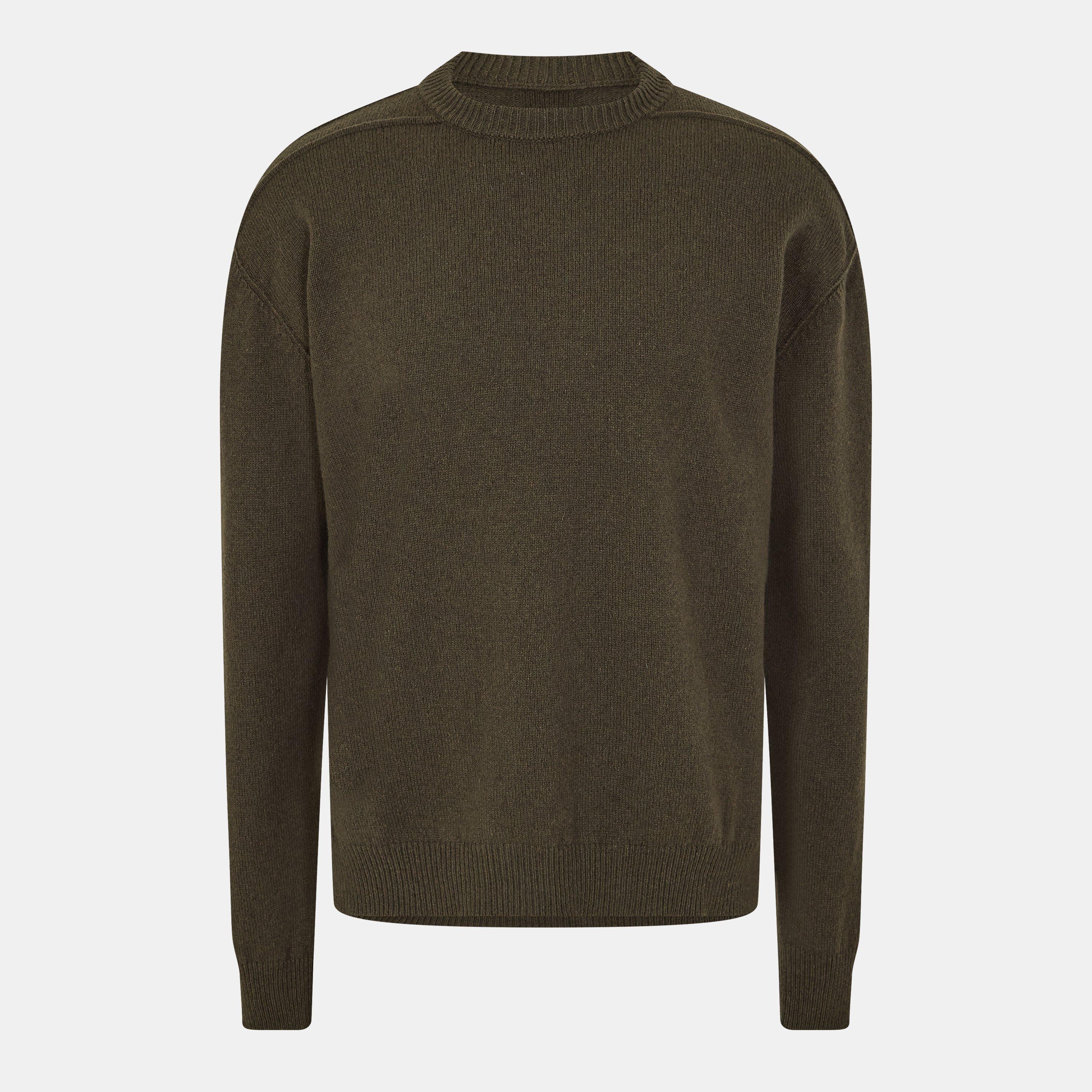 Rick Owens Men's Ribbed Crew Neck Relaxed Fit Jumper - Bosco 25 - Large