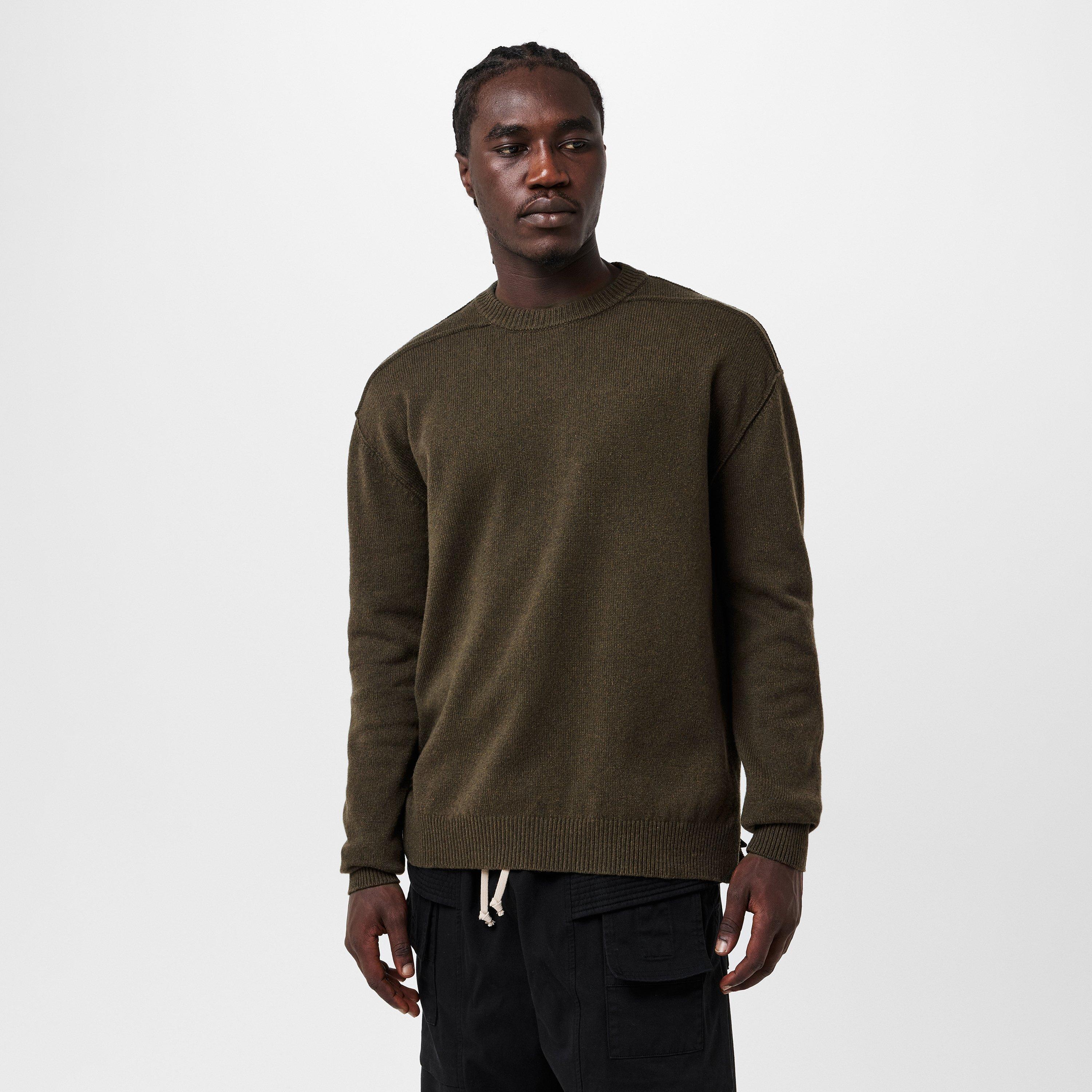 Rick Owens Men's Ribbed Crew Neck Relaxed Fit Jumper | Cruise Fashion