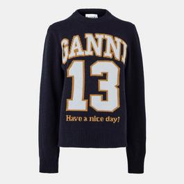 Ganni Baseball Crew Jumper