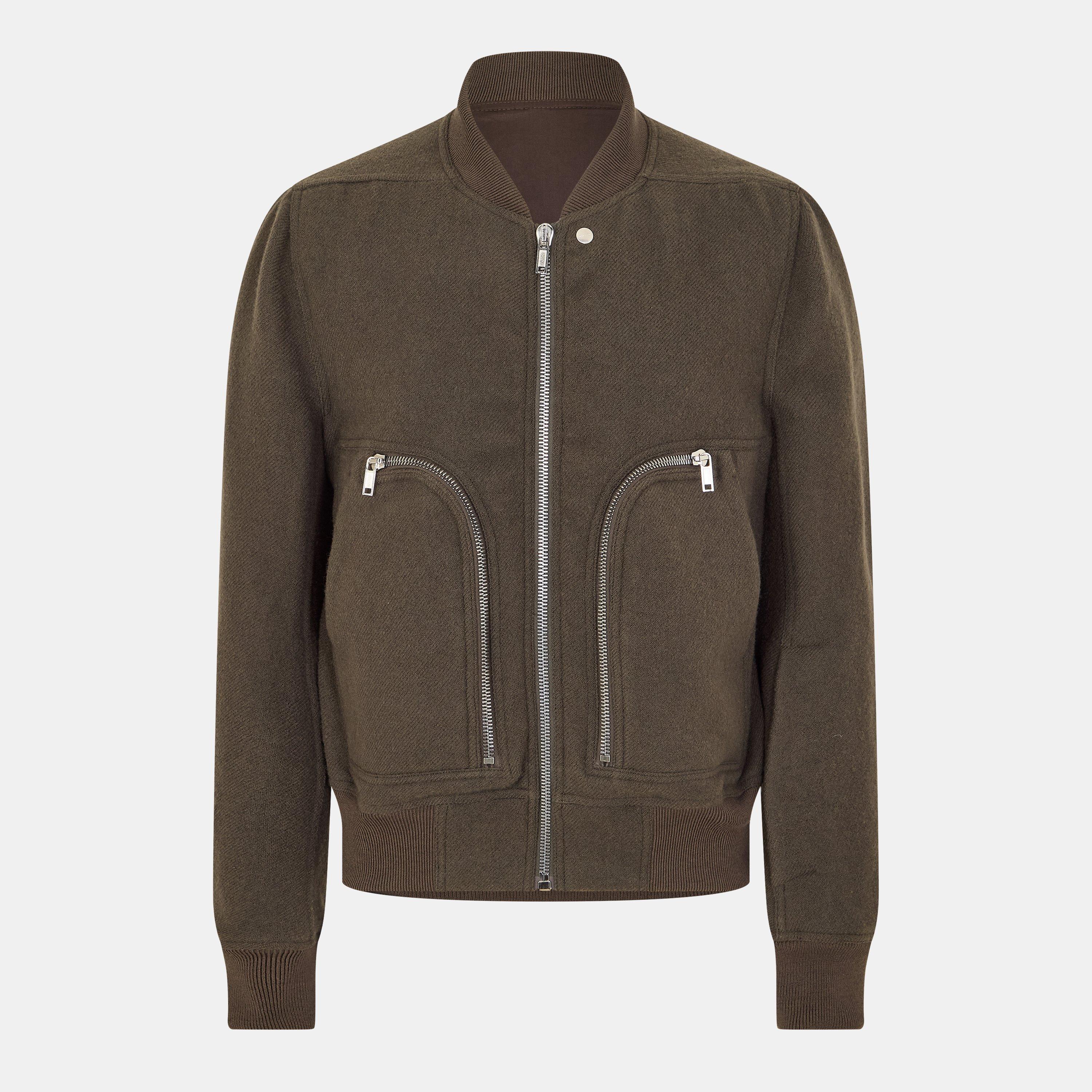 Rick Owens Men's Bauhaus Bomber Jacket - Bosco 25 - Size M (48)