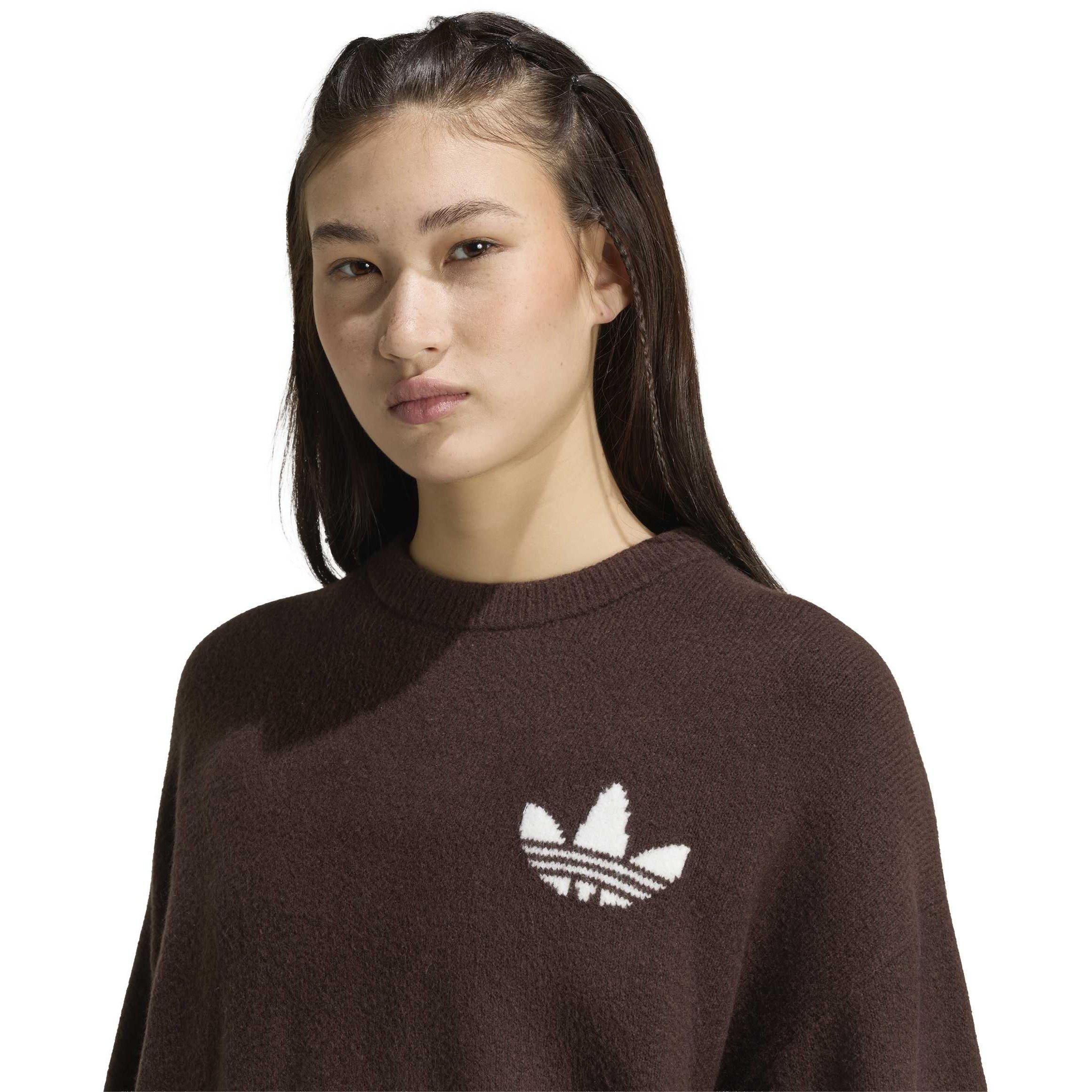 Aurora Coffee - adidas Originals - Women's OG Fine Knit Oversized-Fit Jumper - 4