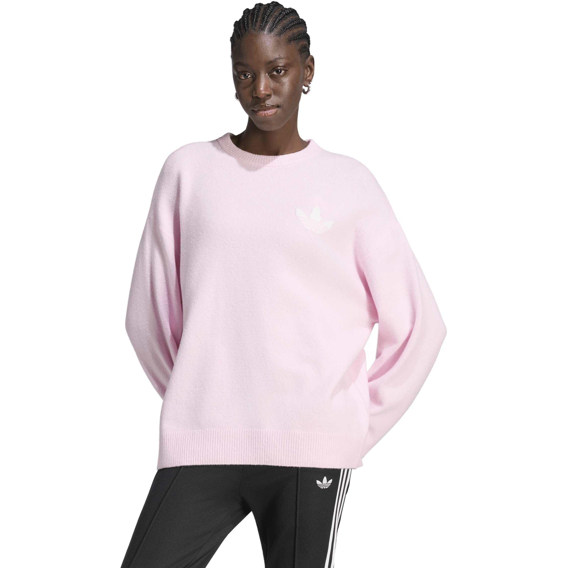 Clear Pink - adidas Originals - Women's OG Fine Knit Oversized-Fit Jumper - 2