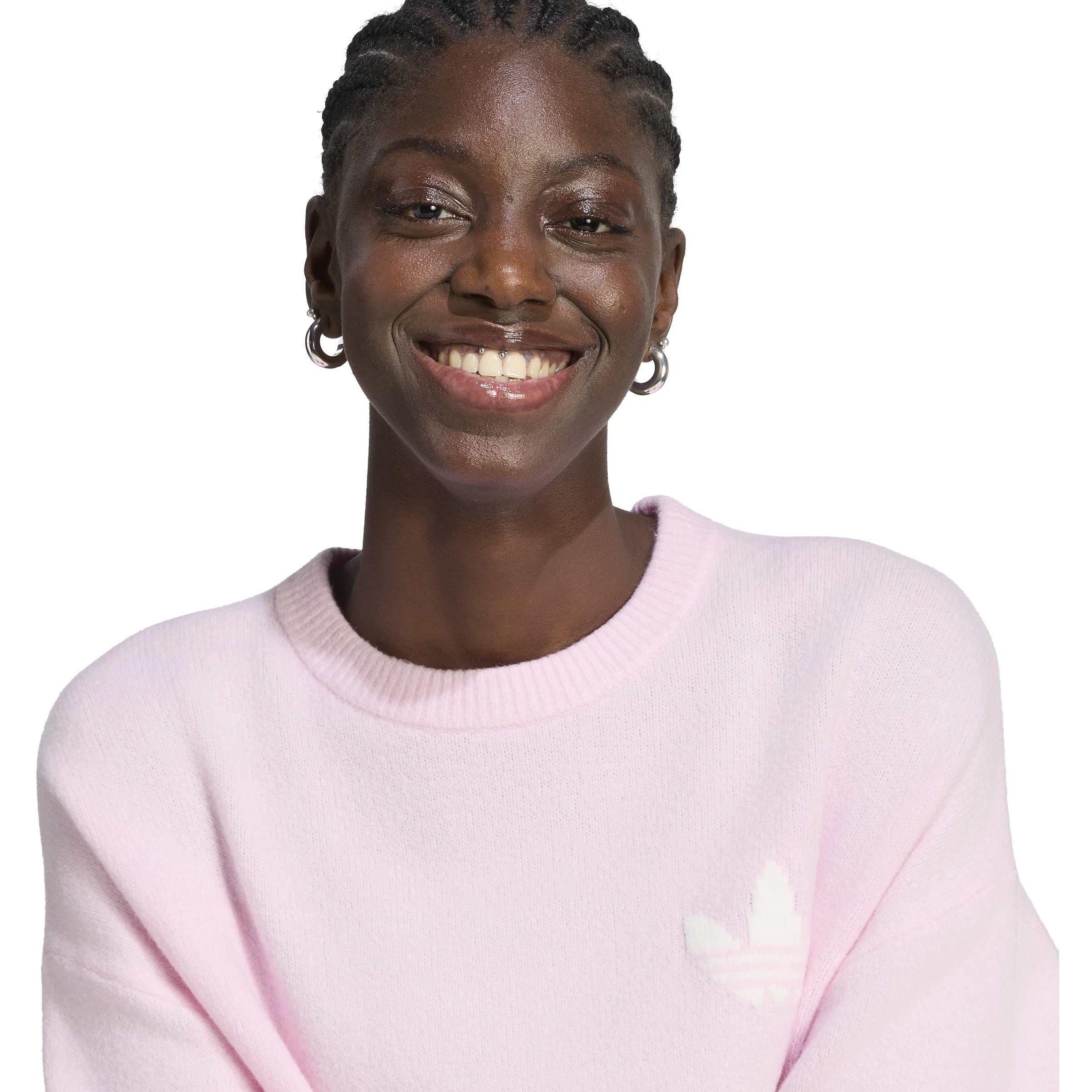 Clear Pink - adidas Originals - Women's OG Fine Knit Oversized-Fit Jumper - 4