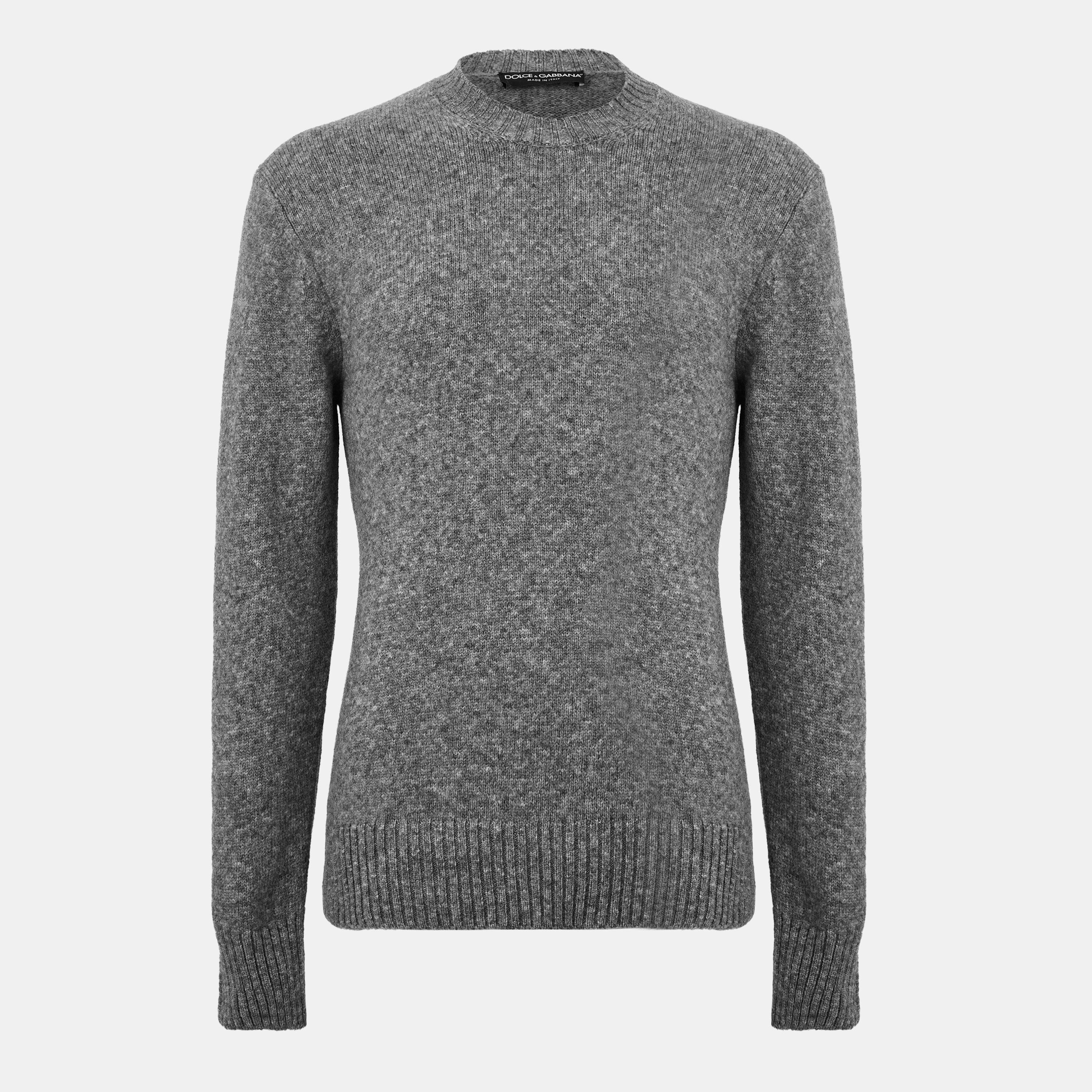 Dolce and Gabbana Men's & Italian-Made Classic Crew Neck Jumper - Melange - L