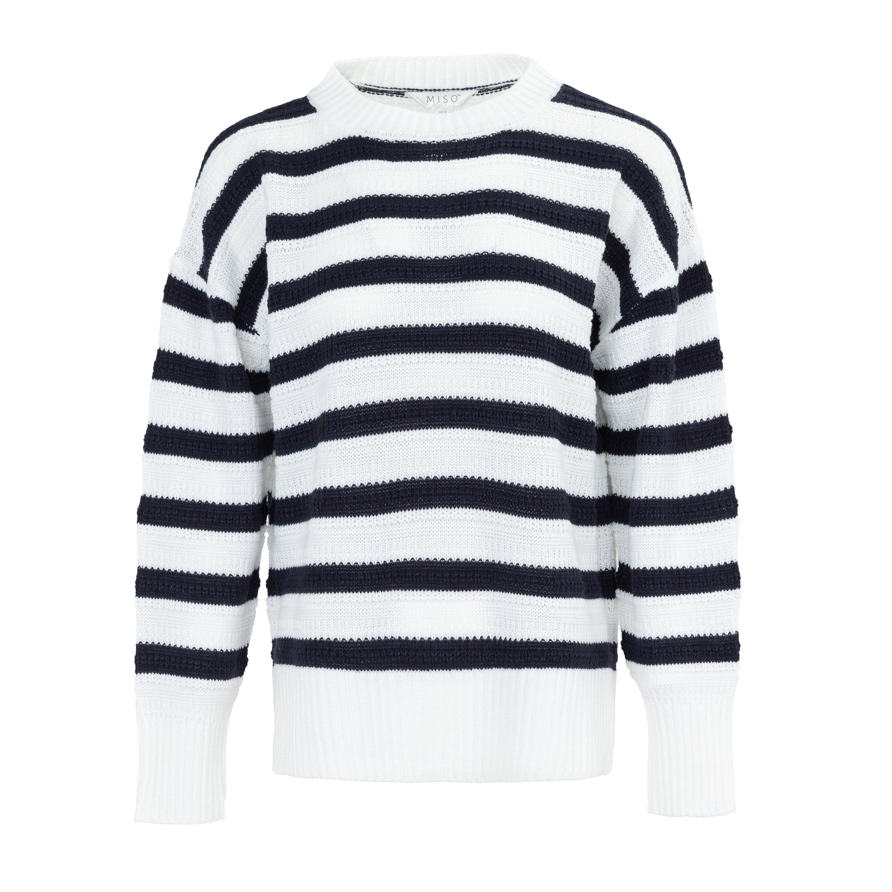 Noir/Blanc - Miso - Stripe Jumper Knitwear Women - 1