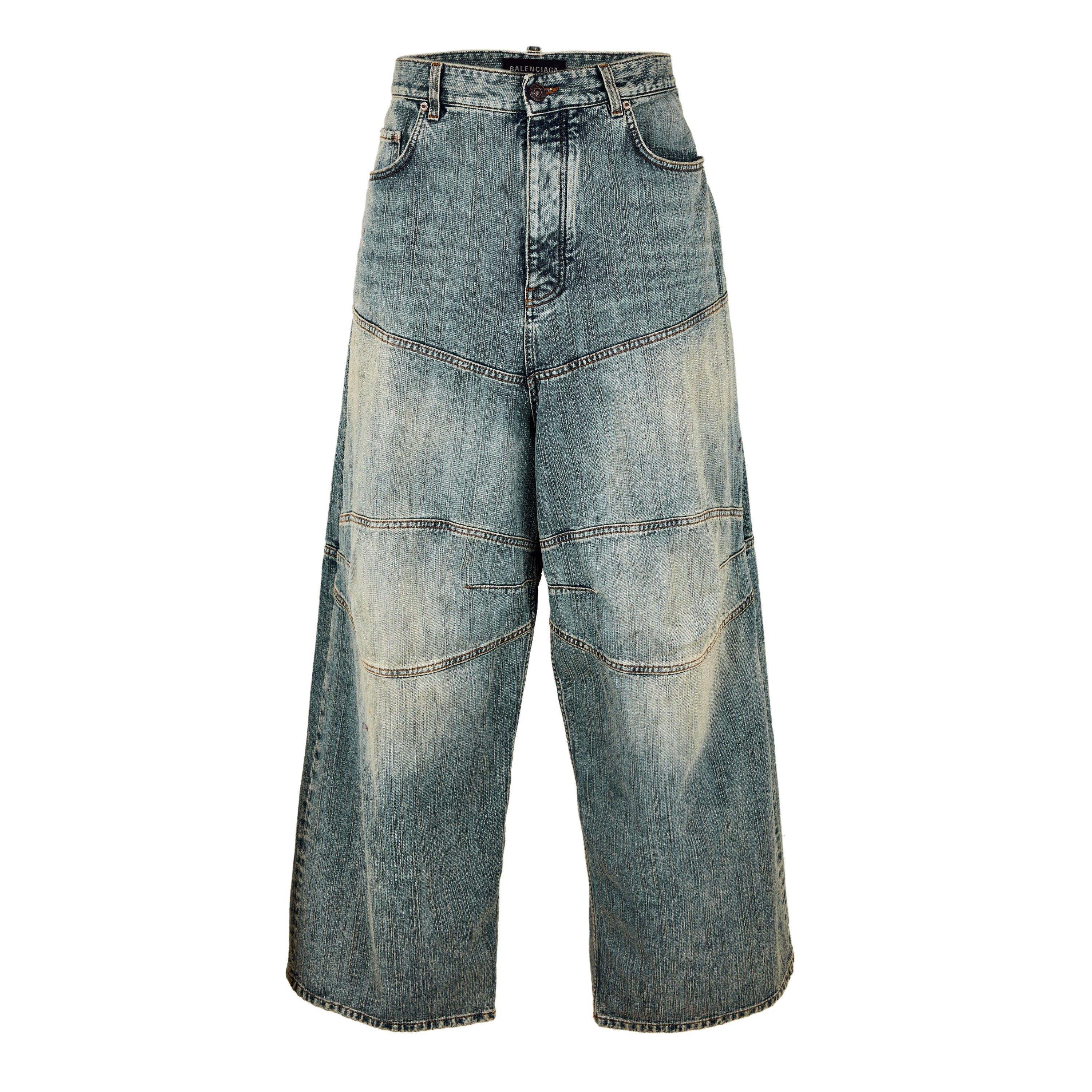 Stained Denim - Balenciaga - Men's Baggy Bootcut Jeans - 1