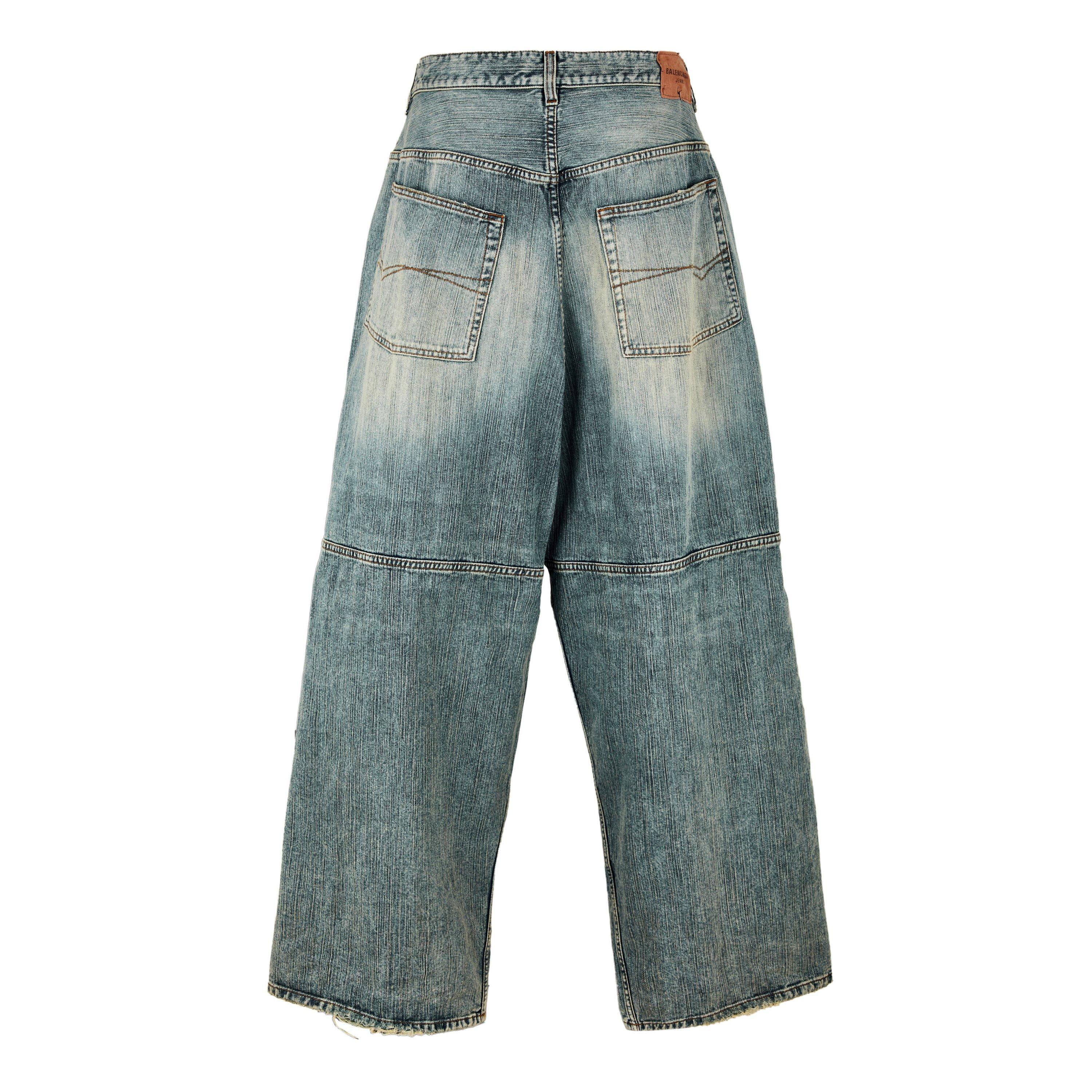 Stained Denim - Balenciaga - Men's Baggy Bootcut Jeans - 2