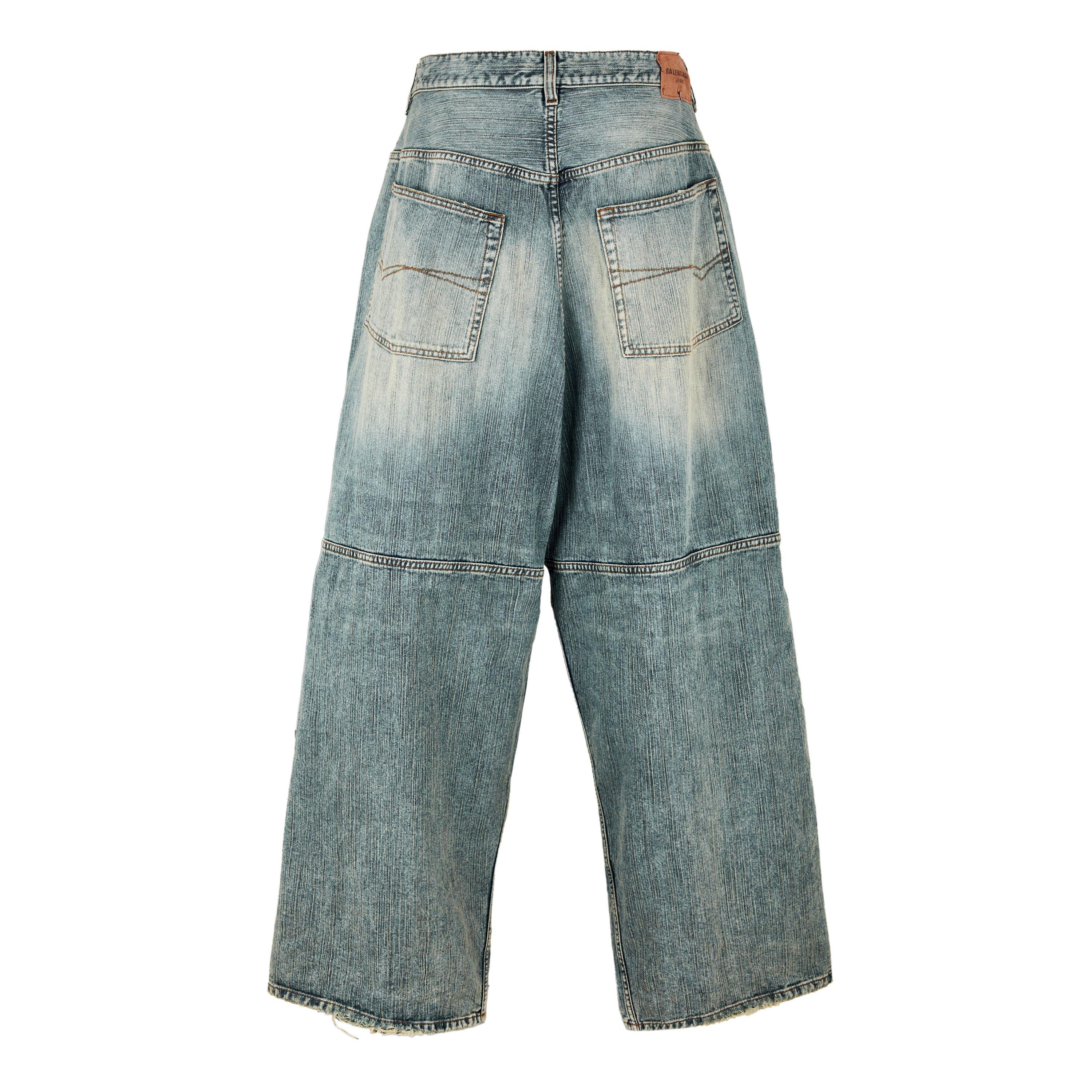 Stained Denim - Balenciaga - Men's Baggy Bootcut Jeans - 7