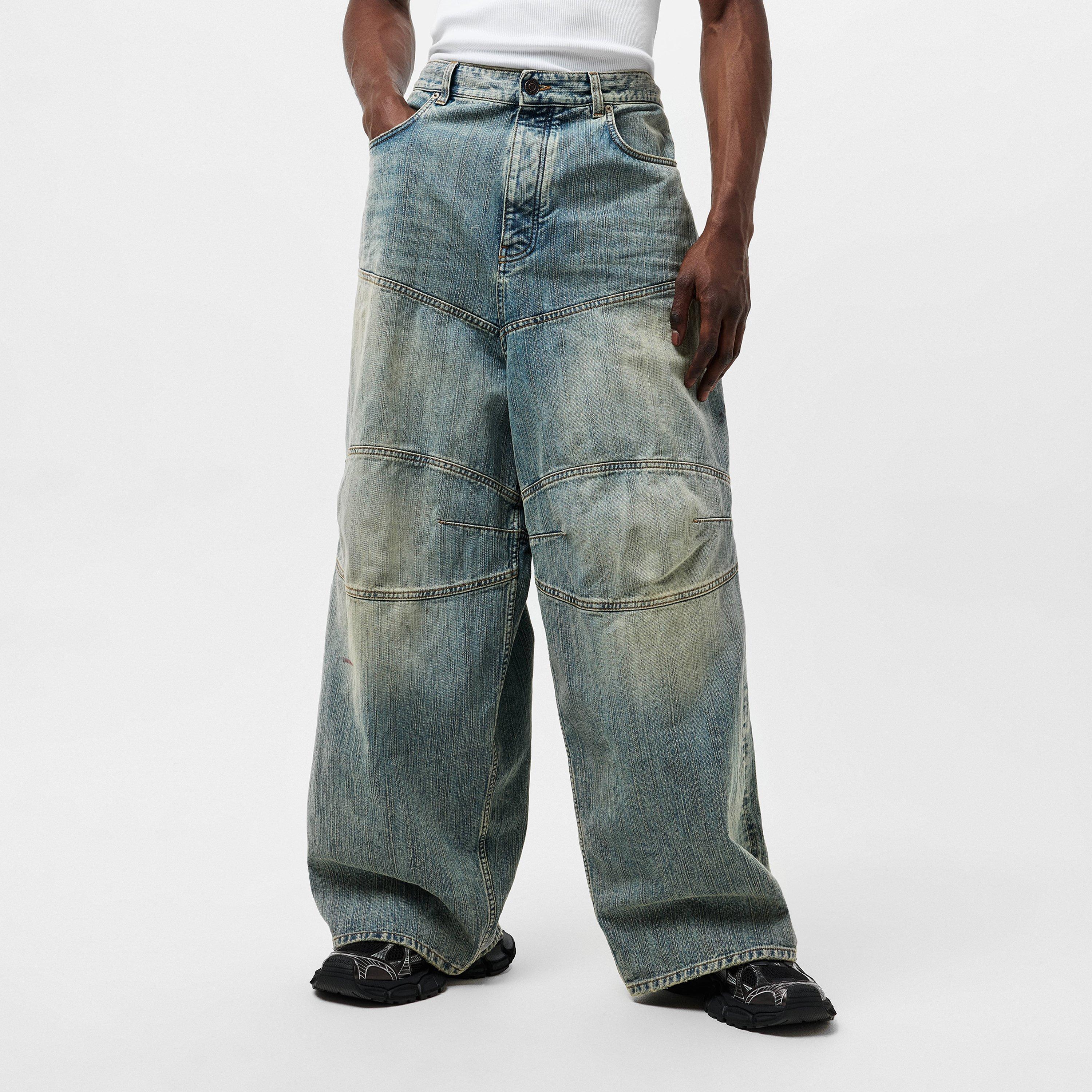 Stained Denim - Balenciaga - Men's Baggy Bootcut Jeans - 3