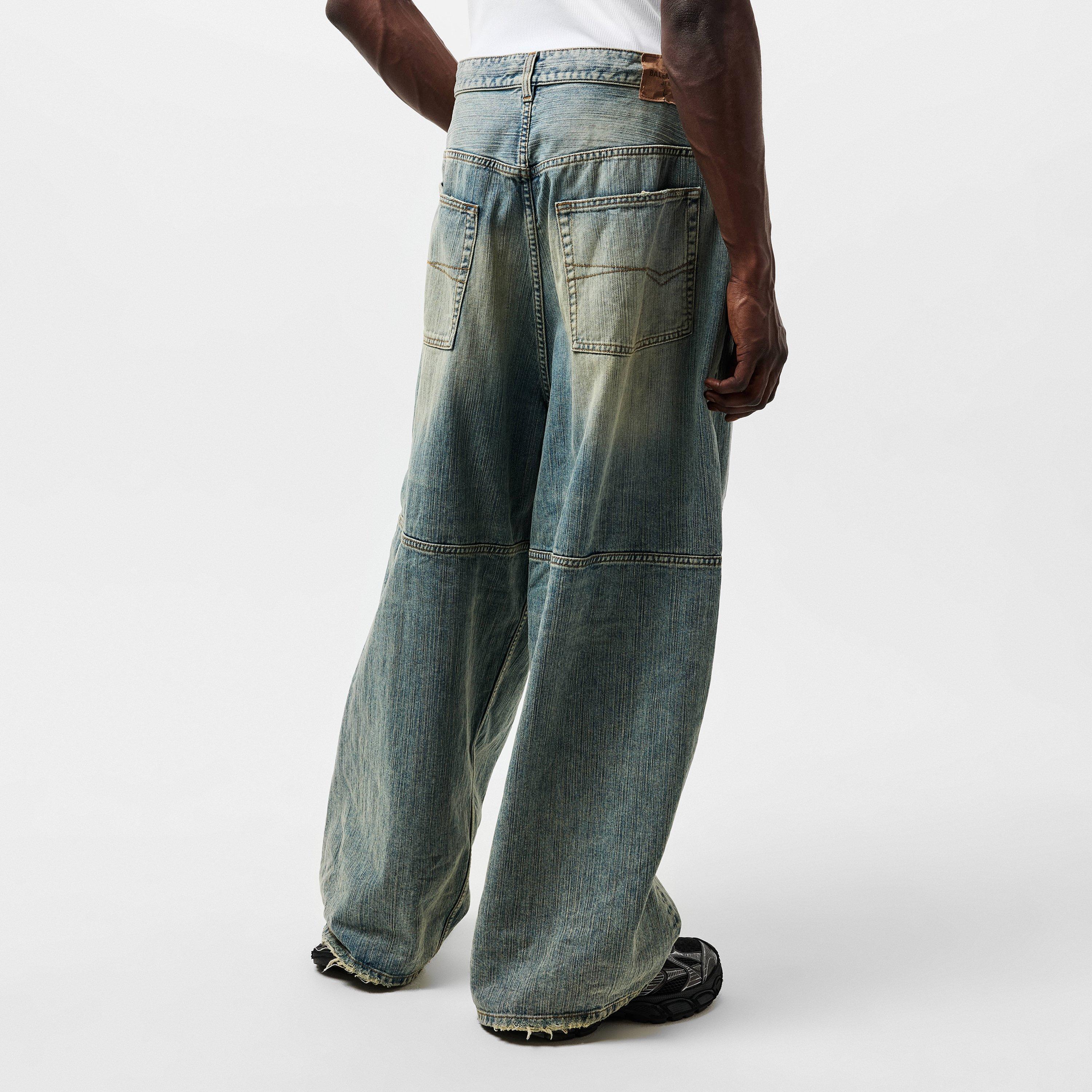 Stained Denim - Balenciaga - Men's Baggy Bootcut Jeans - 4
