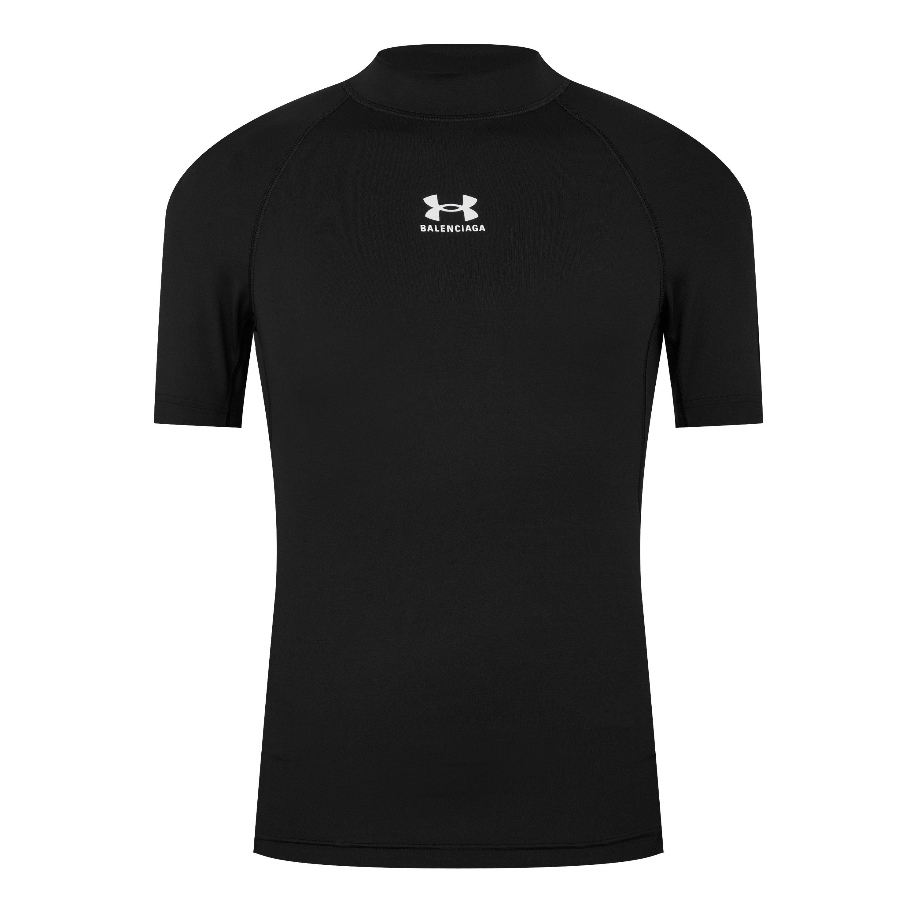 BALENCIAGA / X アンダーアーマー コットンTシャツ x Under Armour oversized cotton T-shirt in black