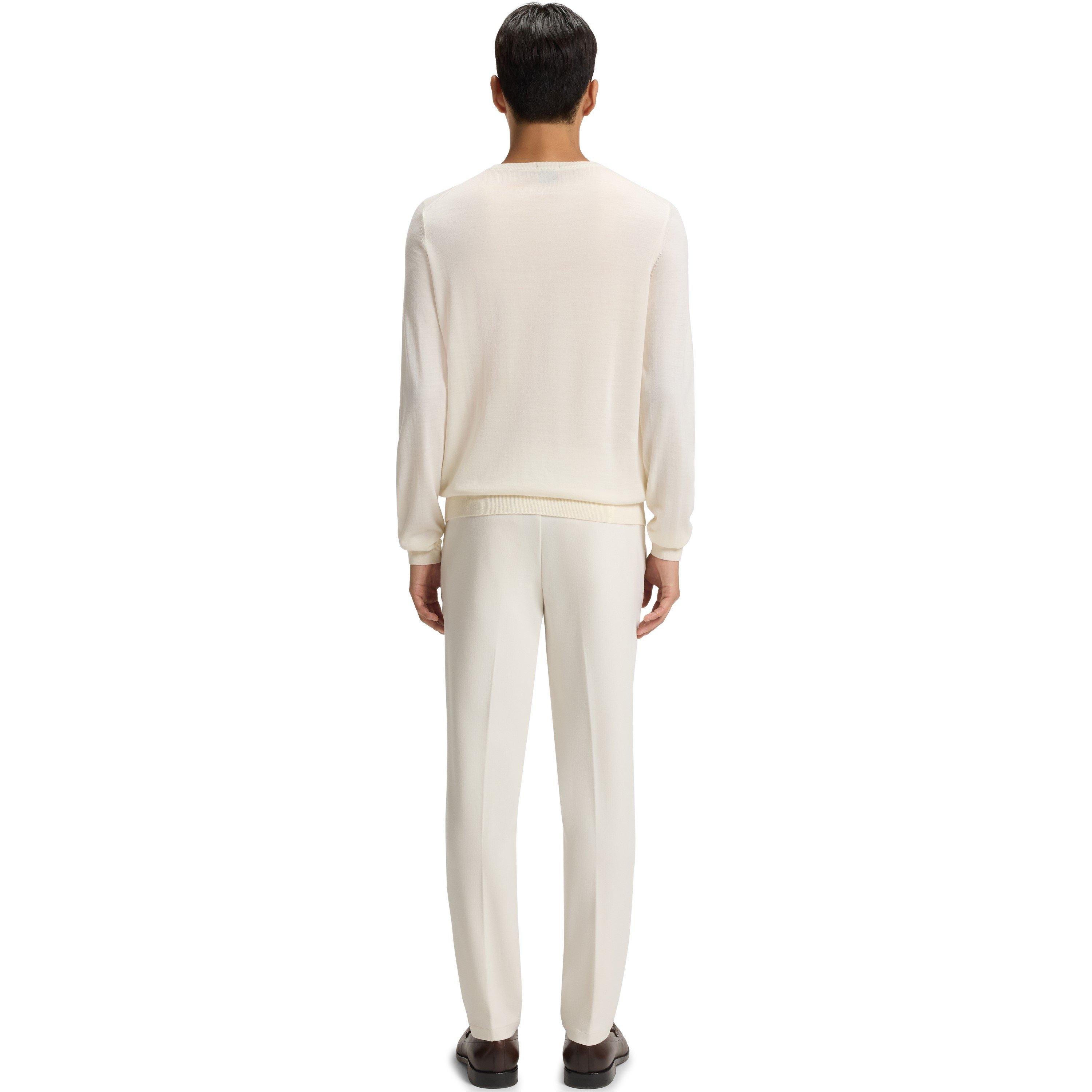 Open White - Boss - Men's Leno Knit Jumper, Soft Virgin Wool - 3