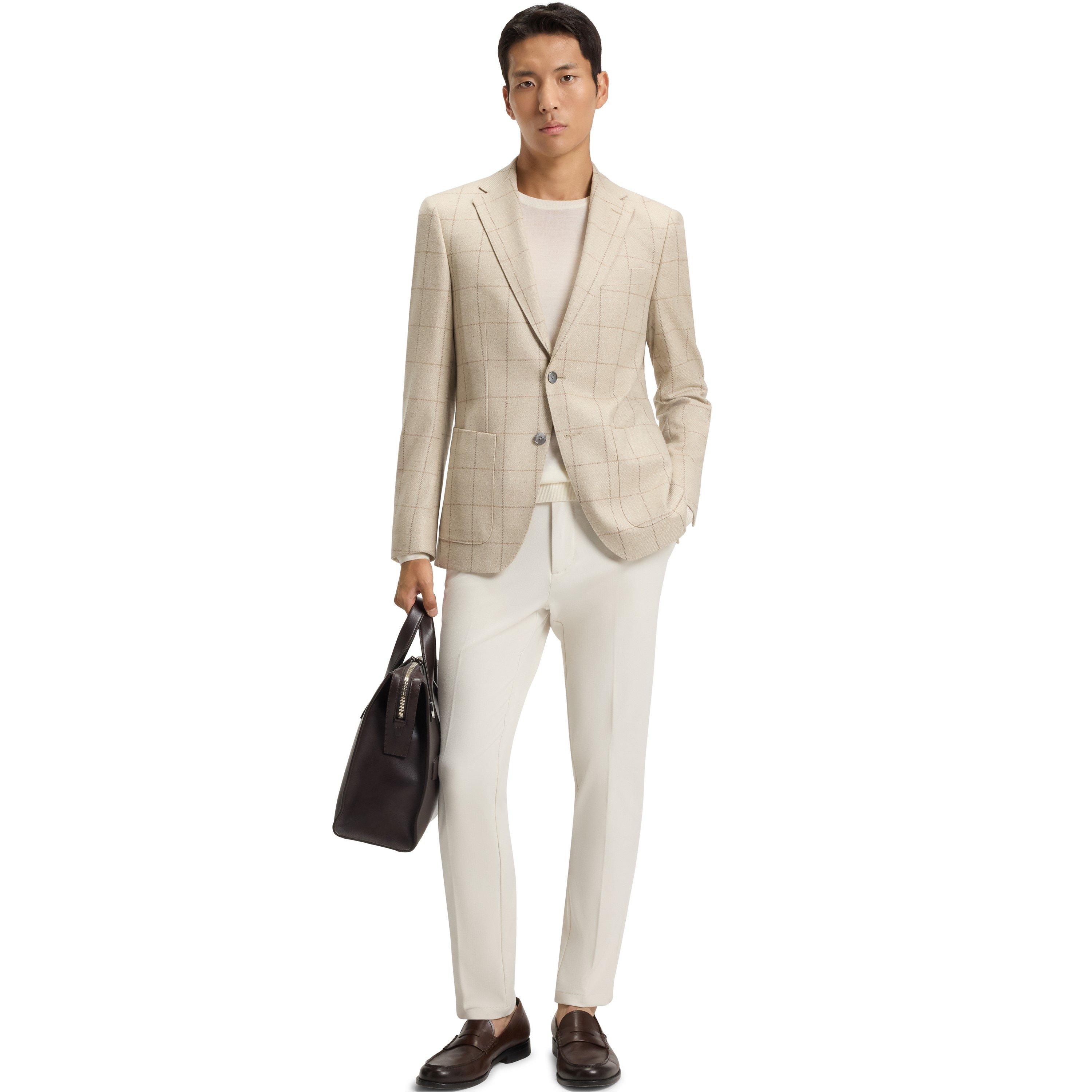 Open White - Boss - Men's Leno Knit Jumper, Soft Virgin Wool - 5