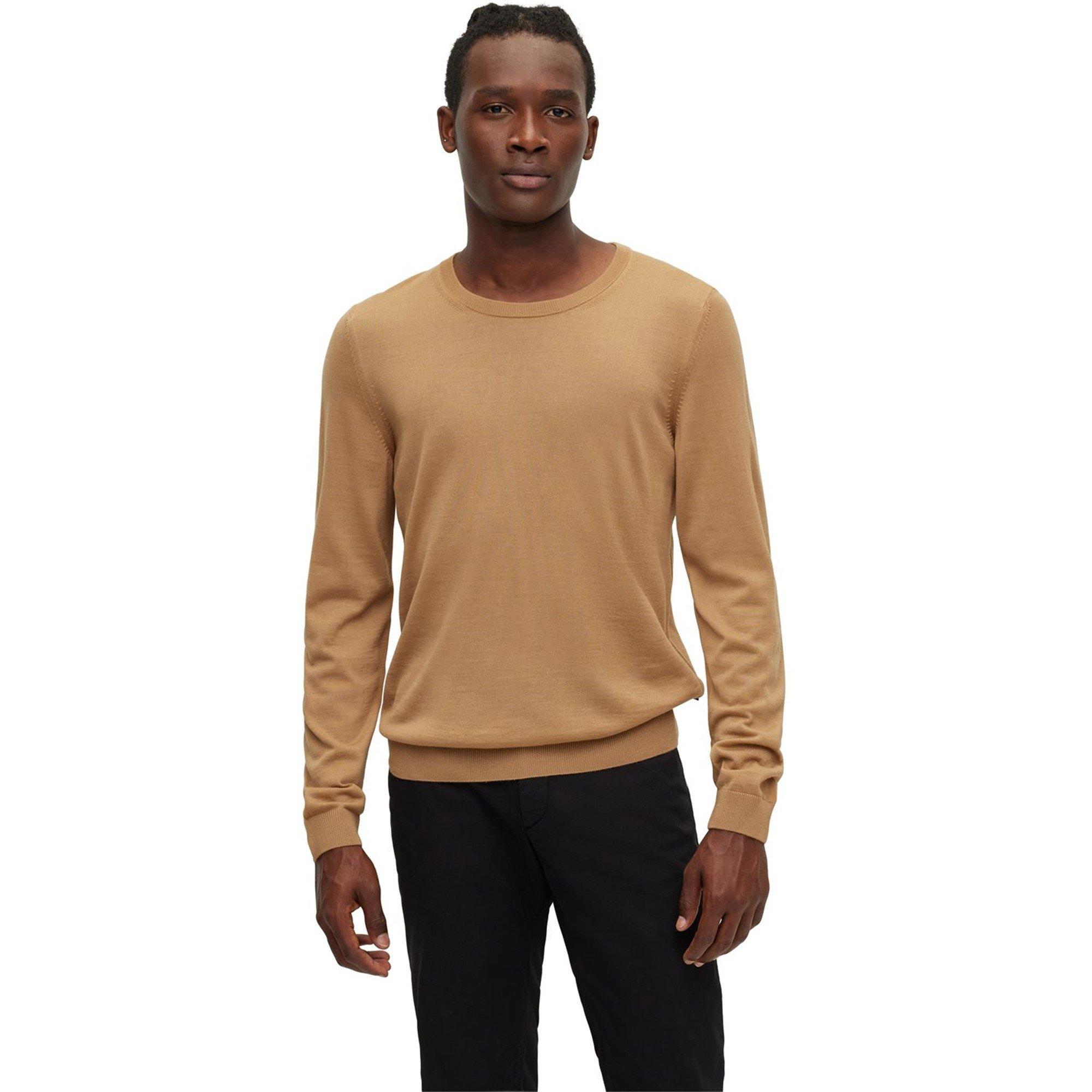 Beige 260 - Boss - Men's Leno Knit Jumper, Soft Virgin Wool - 2