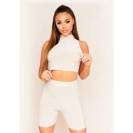 Missy Empire Neck Cropped Racer Crop Top