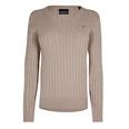V Neck Cable Knit Jumper Womens