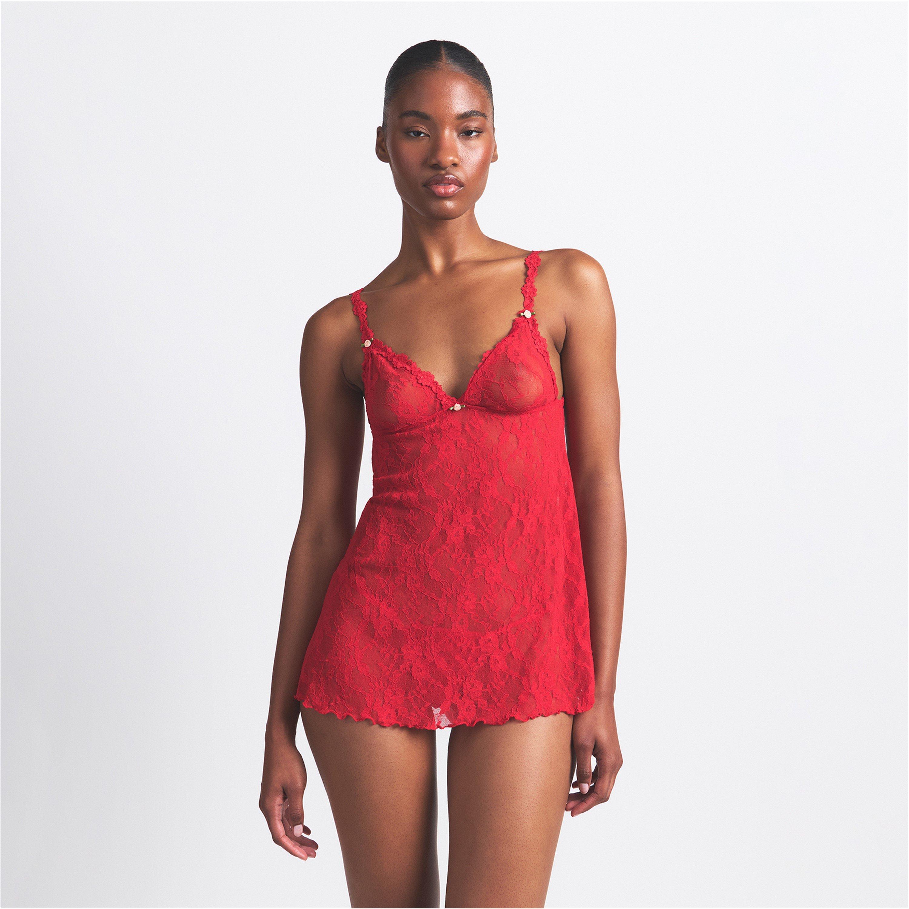 Red - SKIMS - Women's Stretch Lace Cami Pyjama Sets - 2