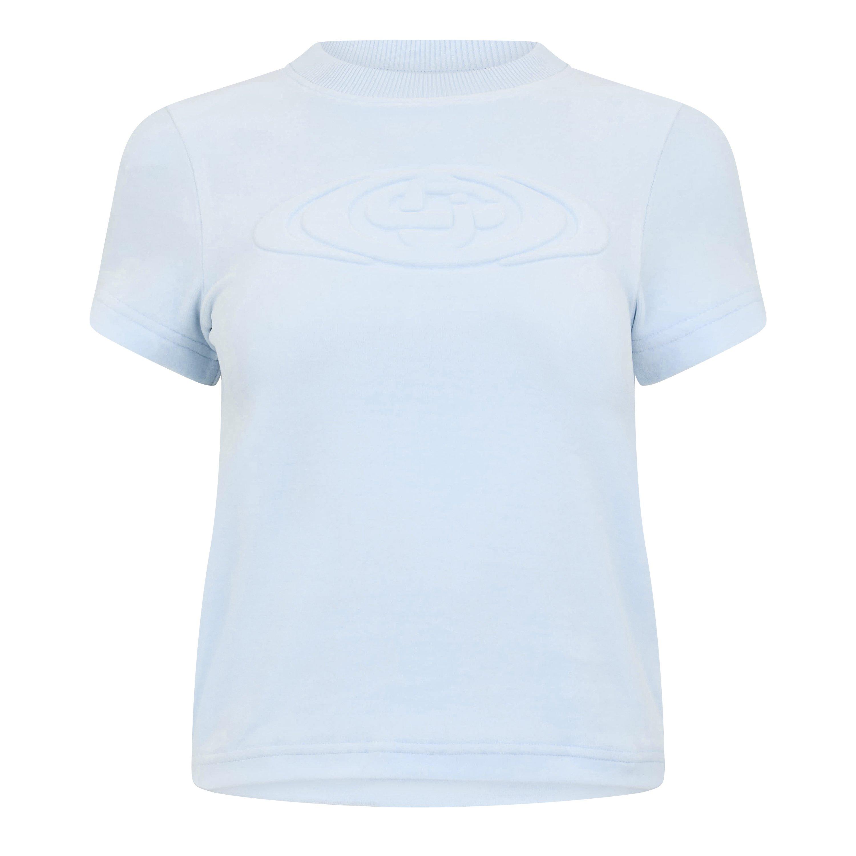 Casablanca Casa Velour Tee Ld54 - Blue - Size 10 (S)