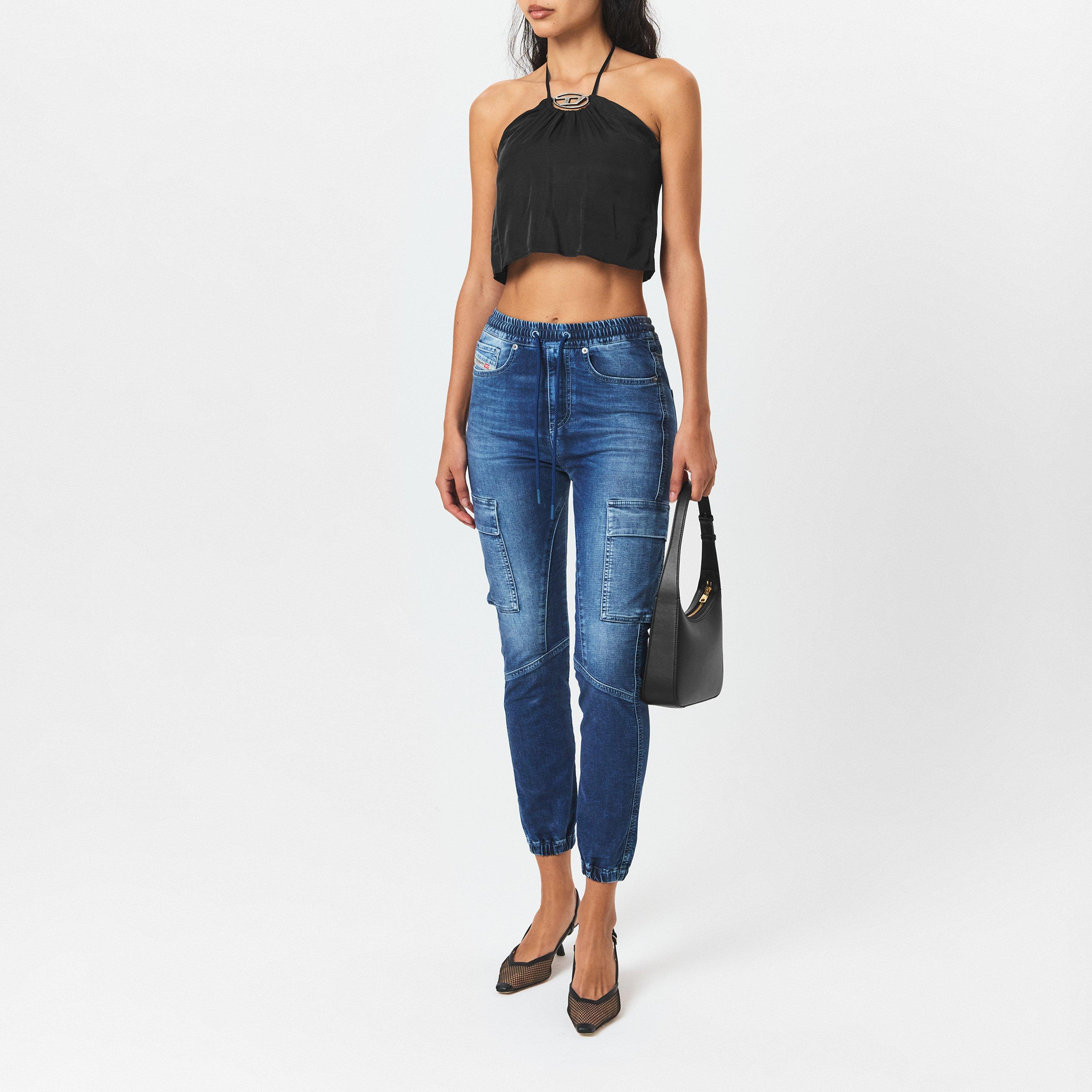Blue Denim - Diesel - Women's Wide Leg Jeans - 6