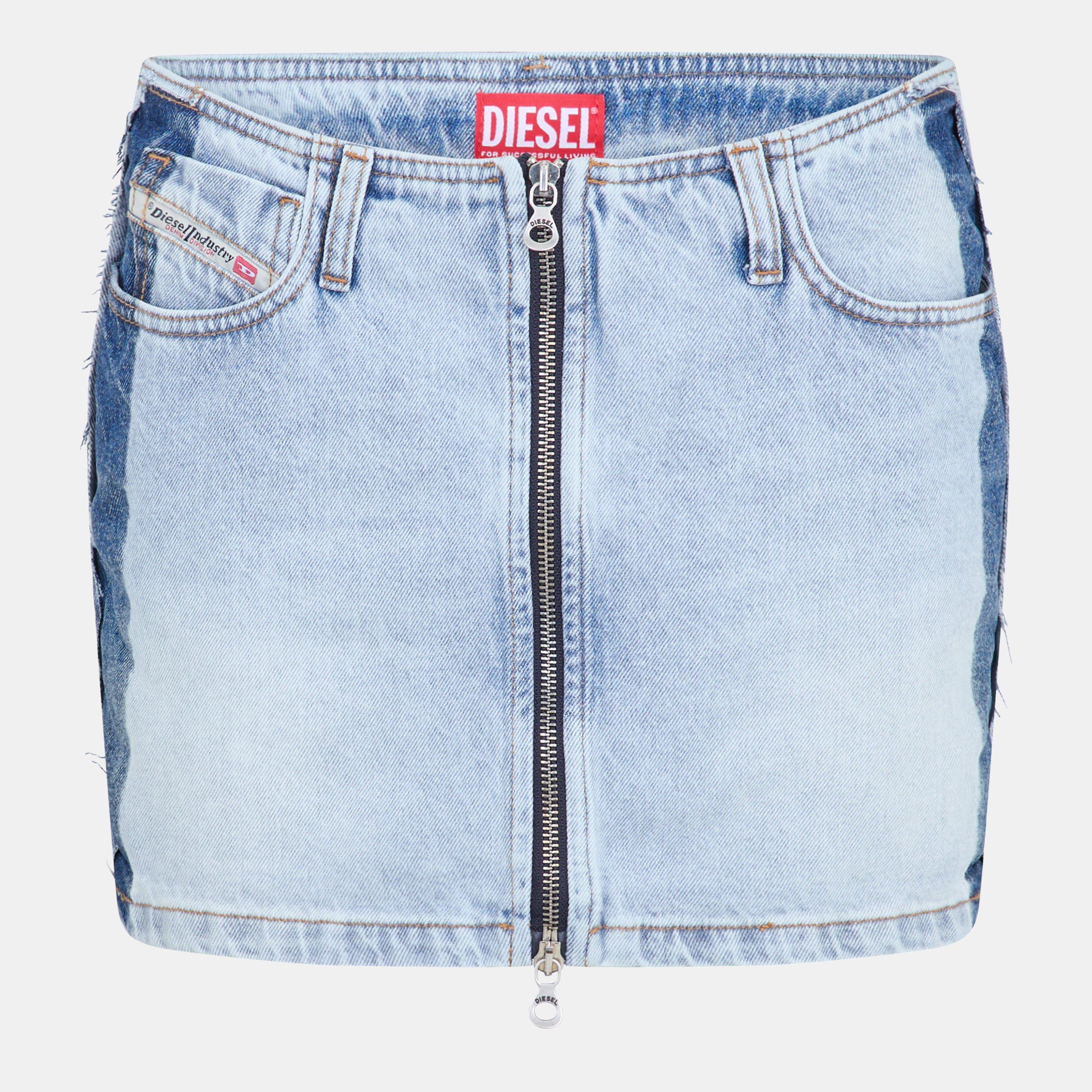 Diesel Women's Blue Denim Mini Skirt - 26
