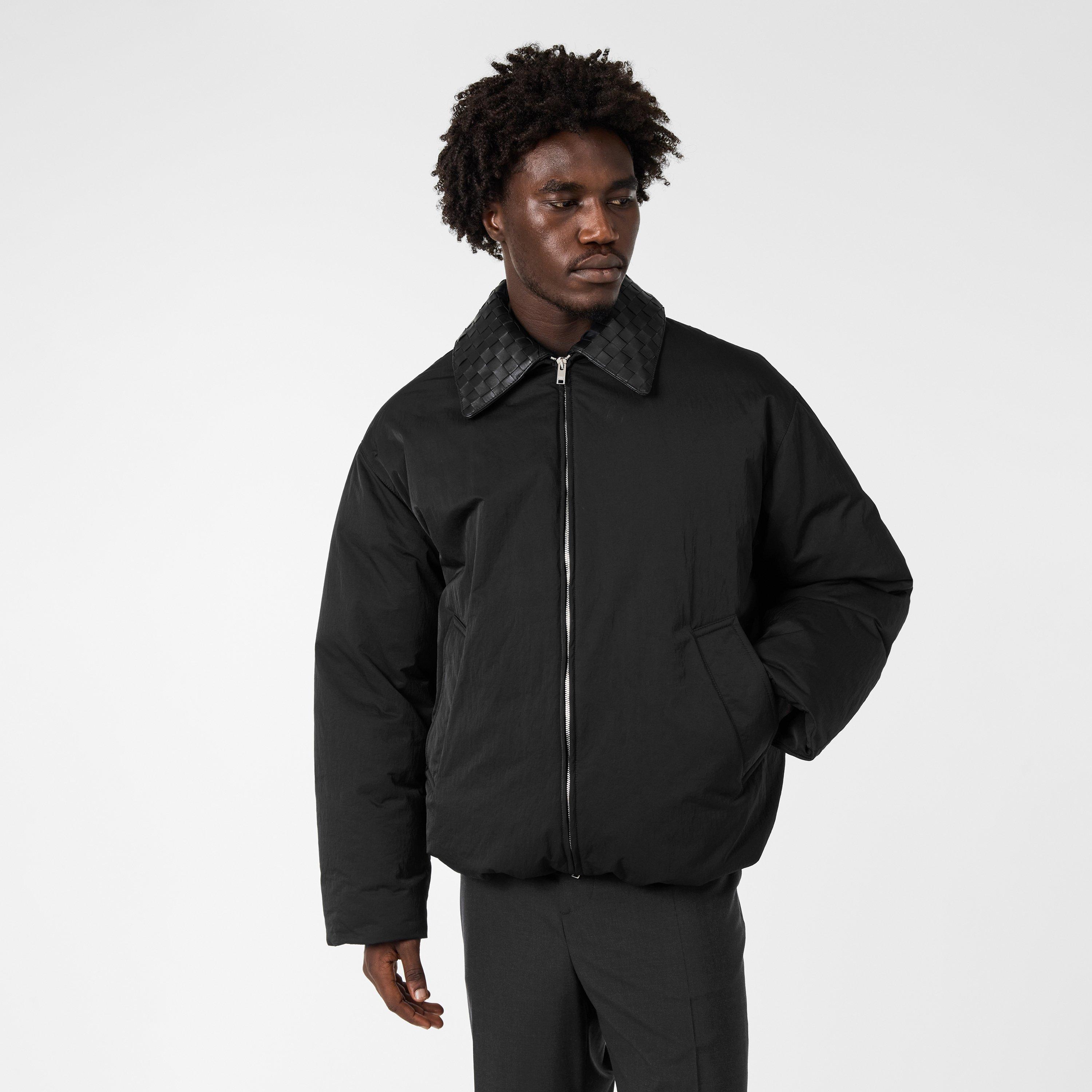 Black - Bottega Veneta - Men's Tech Hip Length Long Sleeve Medium Puffer Jacket - 3