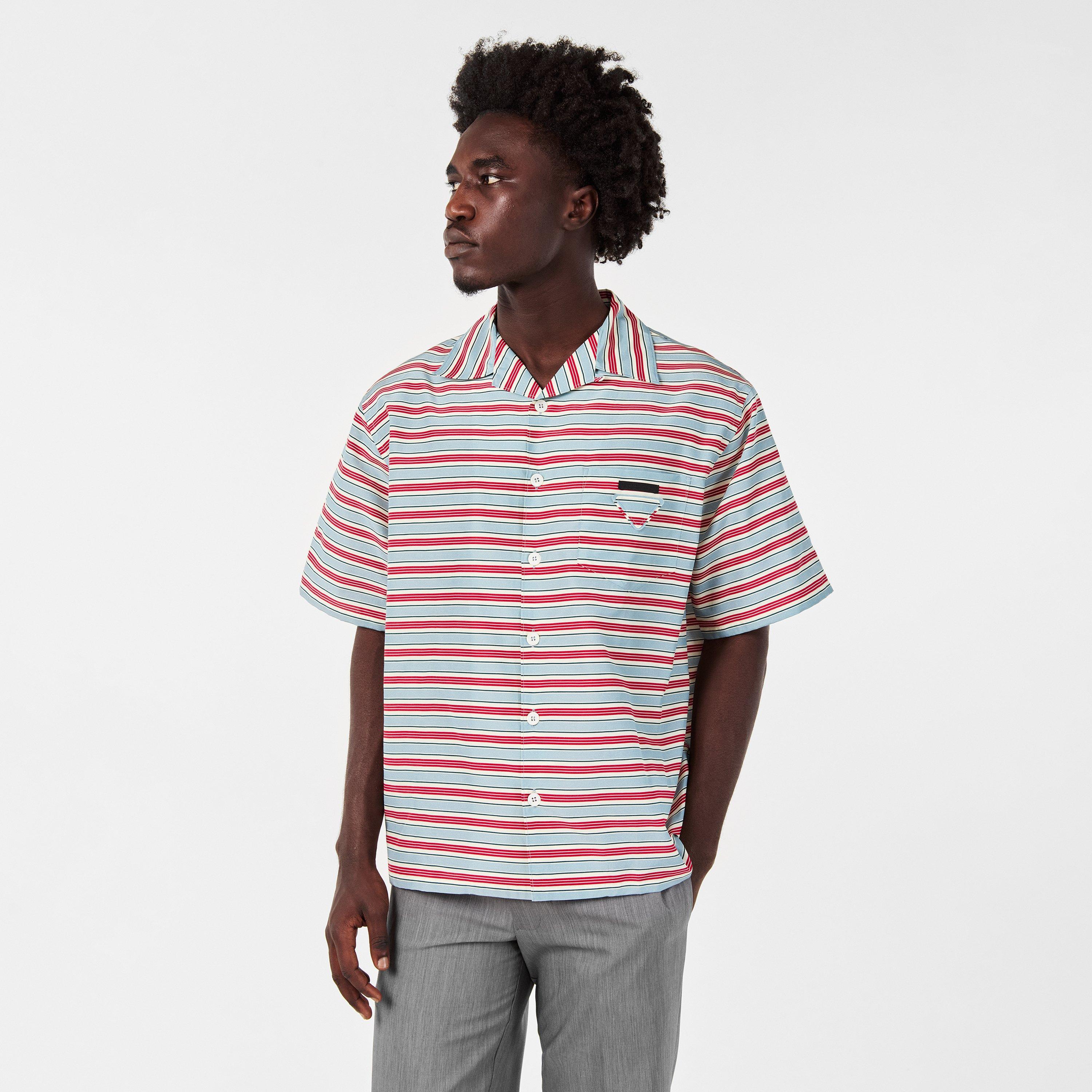 Blue - Prada - Men's Bowling Shirt - Short-Sleeve - 3