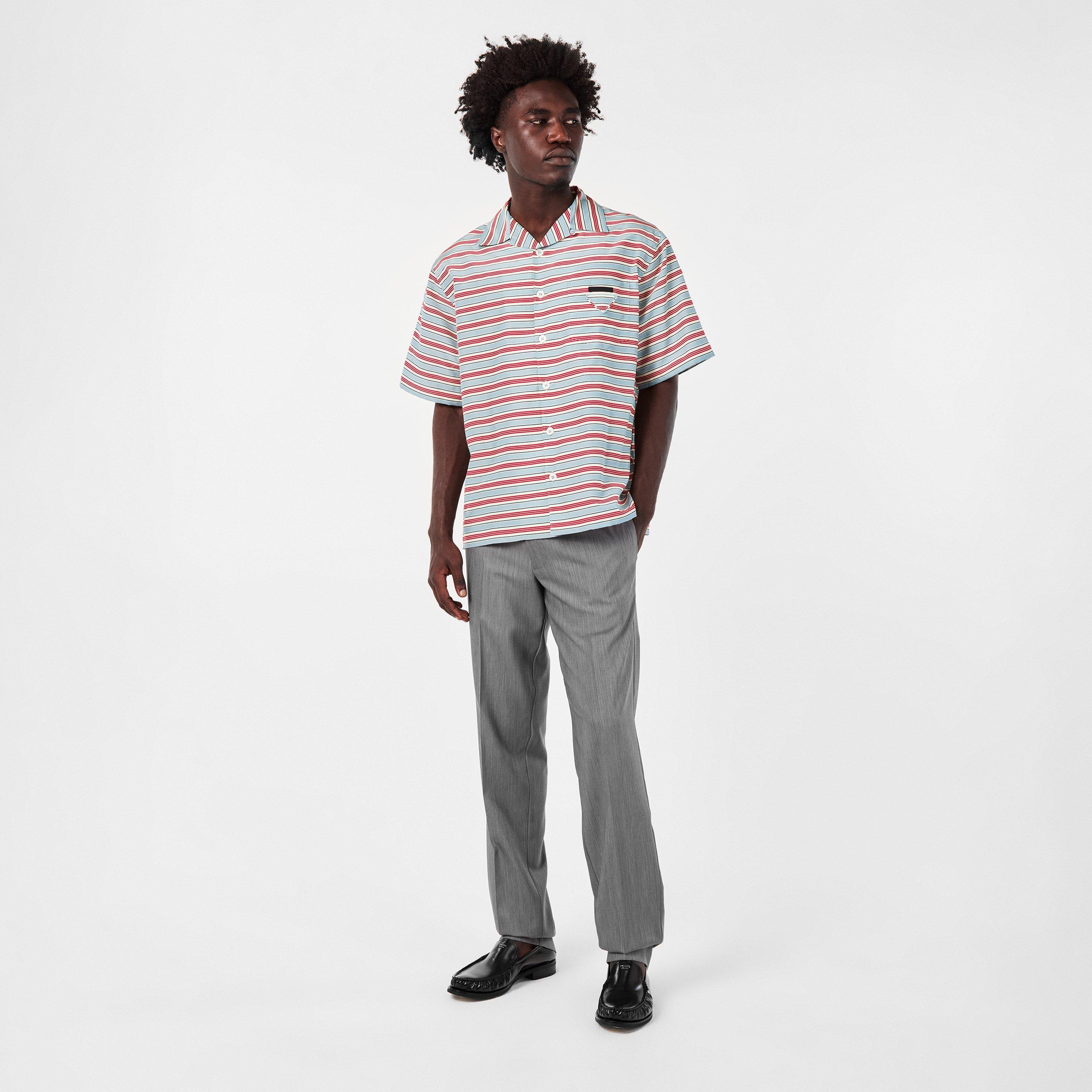 Blue - Prada - Men's Bowling Shirt - Short-Sleeve - 6