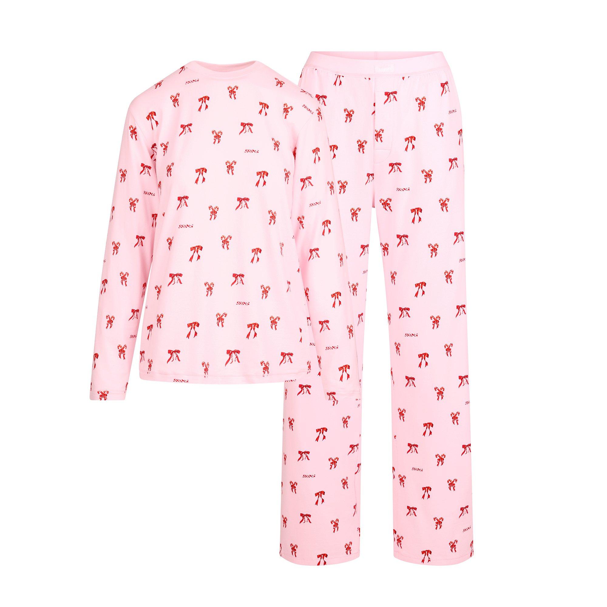 Candy Bow Print - SKIMS - Womens Boyfriend Long Sleeve and Pant Set - 1