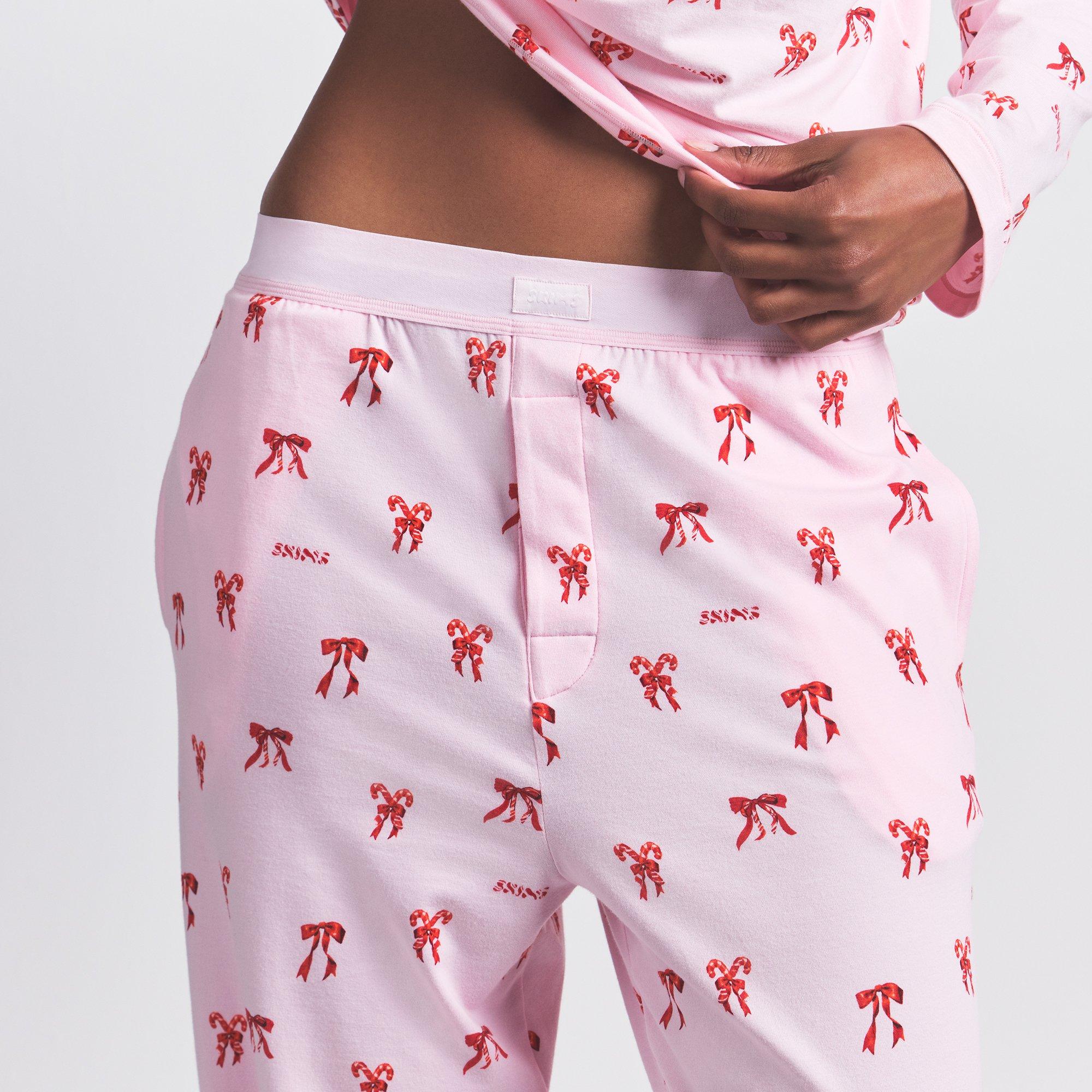 Candy Bow Print - SKIMS - Womens Boyfriend Long Sleeve and Pant Set - 4