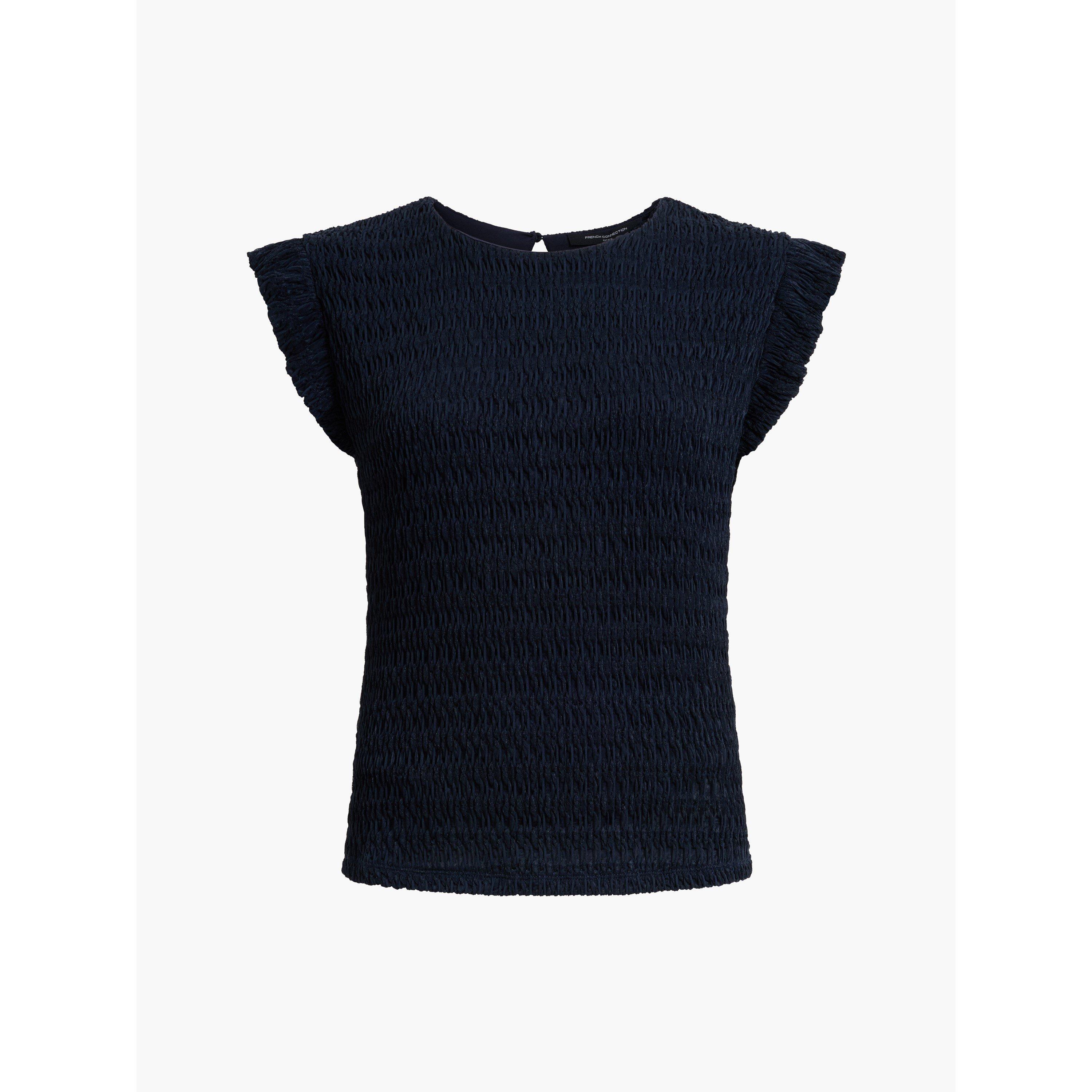 201-NEW NAVY - French Connection - FC Zinnia Frill Top Ld64 - 1