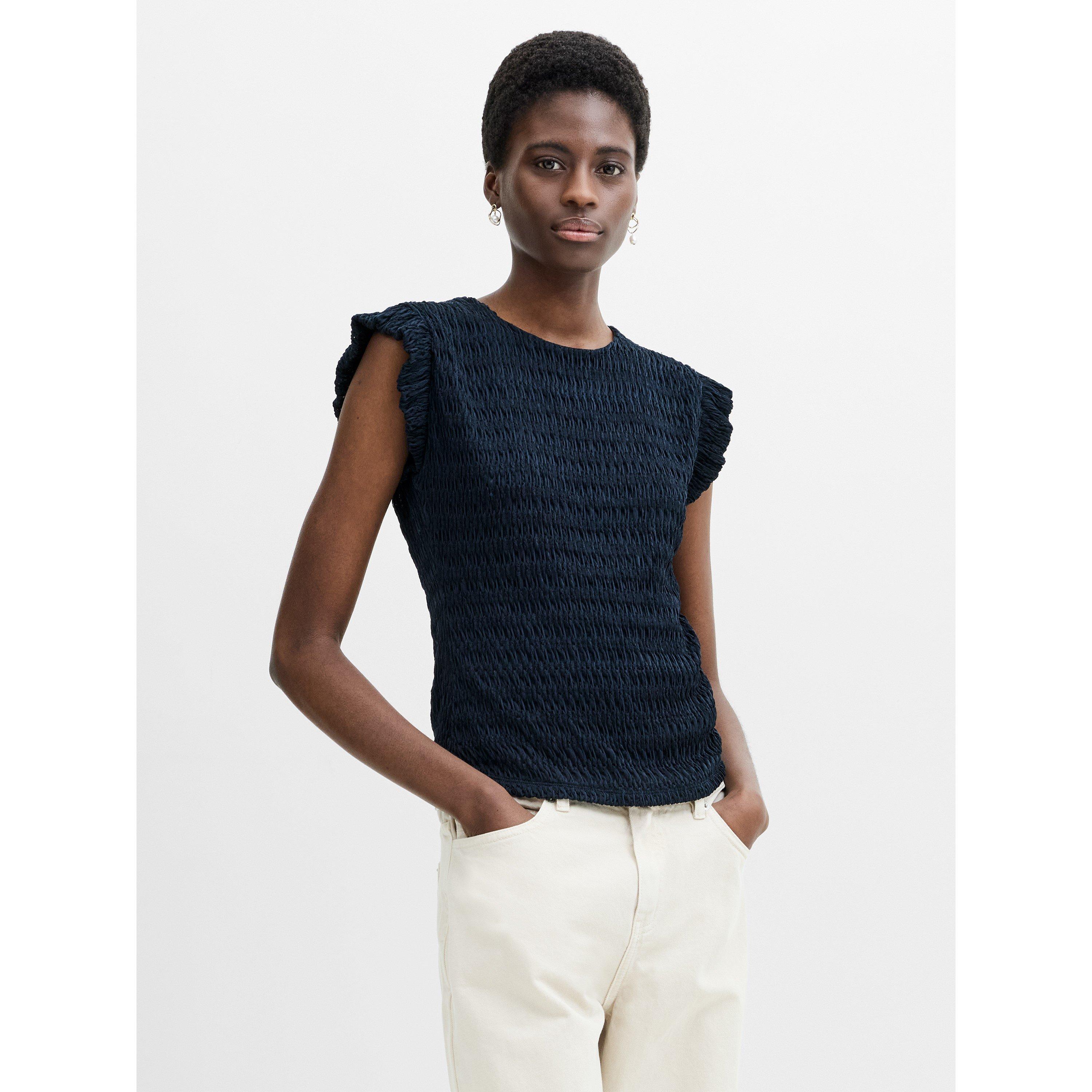 201-NEW NAVY - French Connection - FC Zinnia Frill Top Ld64 - 2