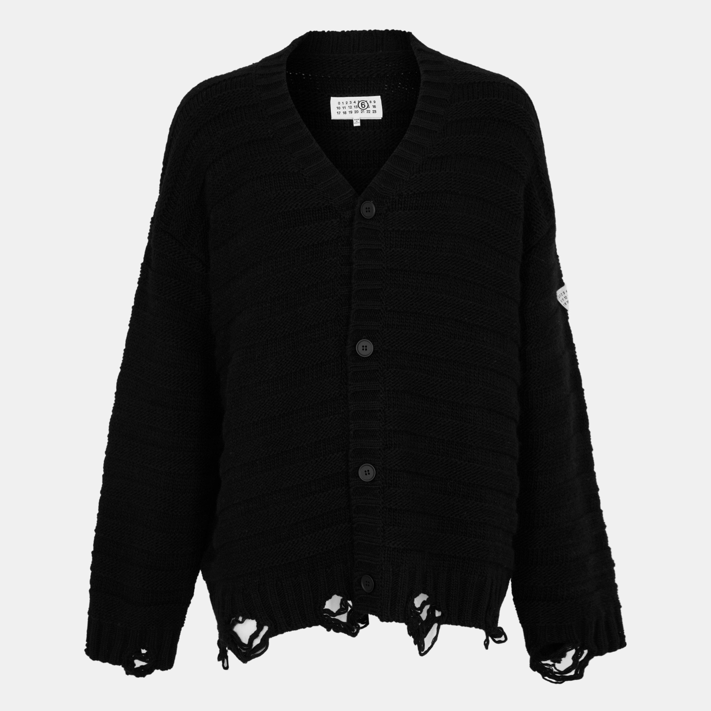 Black - MM6 Maison Margiela - Men's Knitted Cardigan - 1
