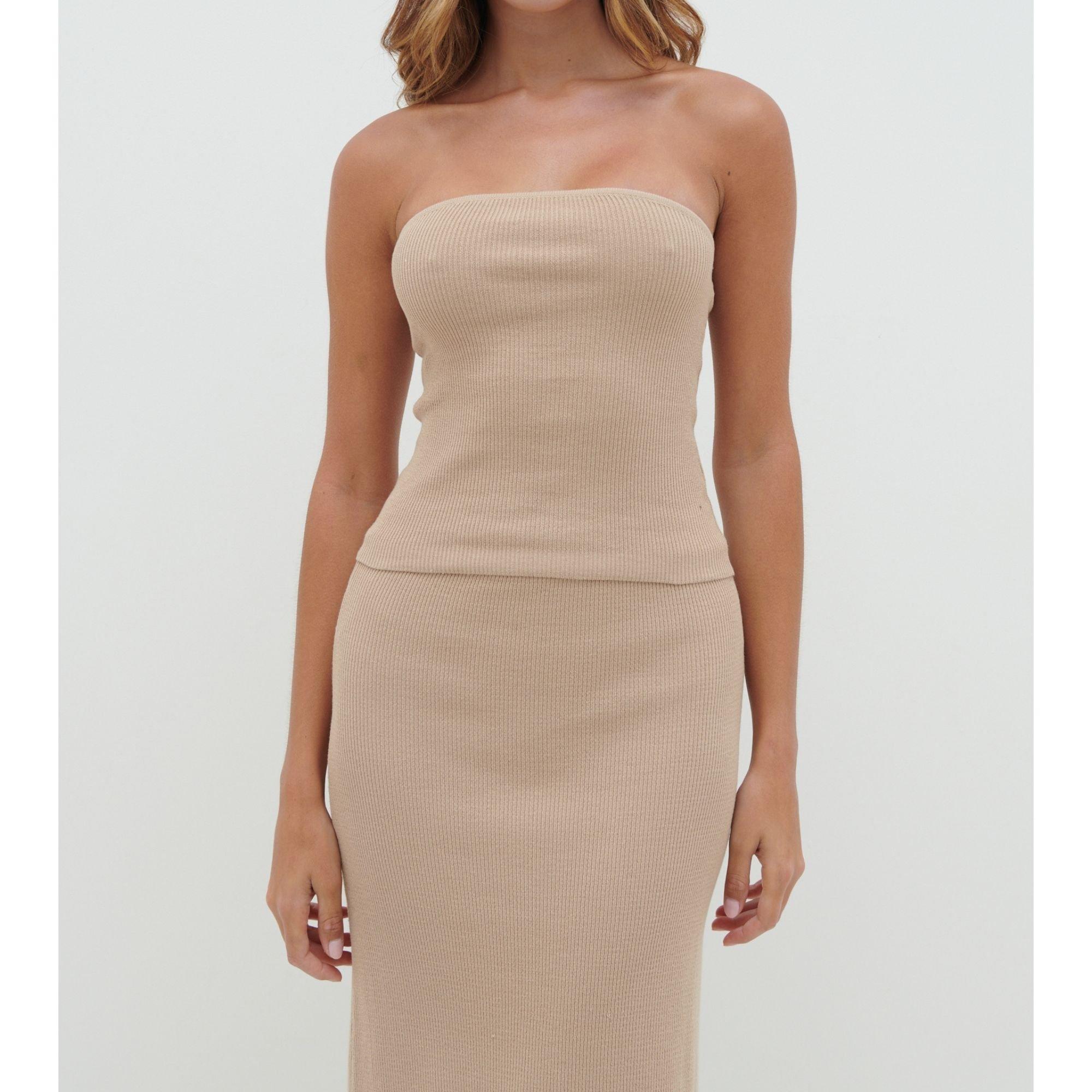Beige - Pretty Lavish - Women's Reese Slim-Fit Bandeau Top - 2
