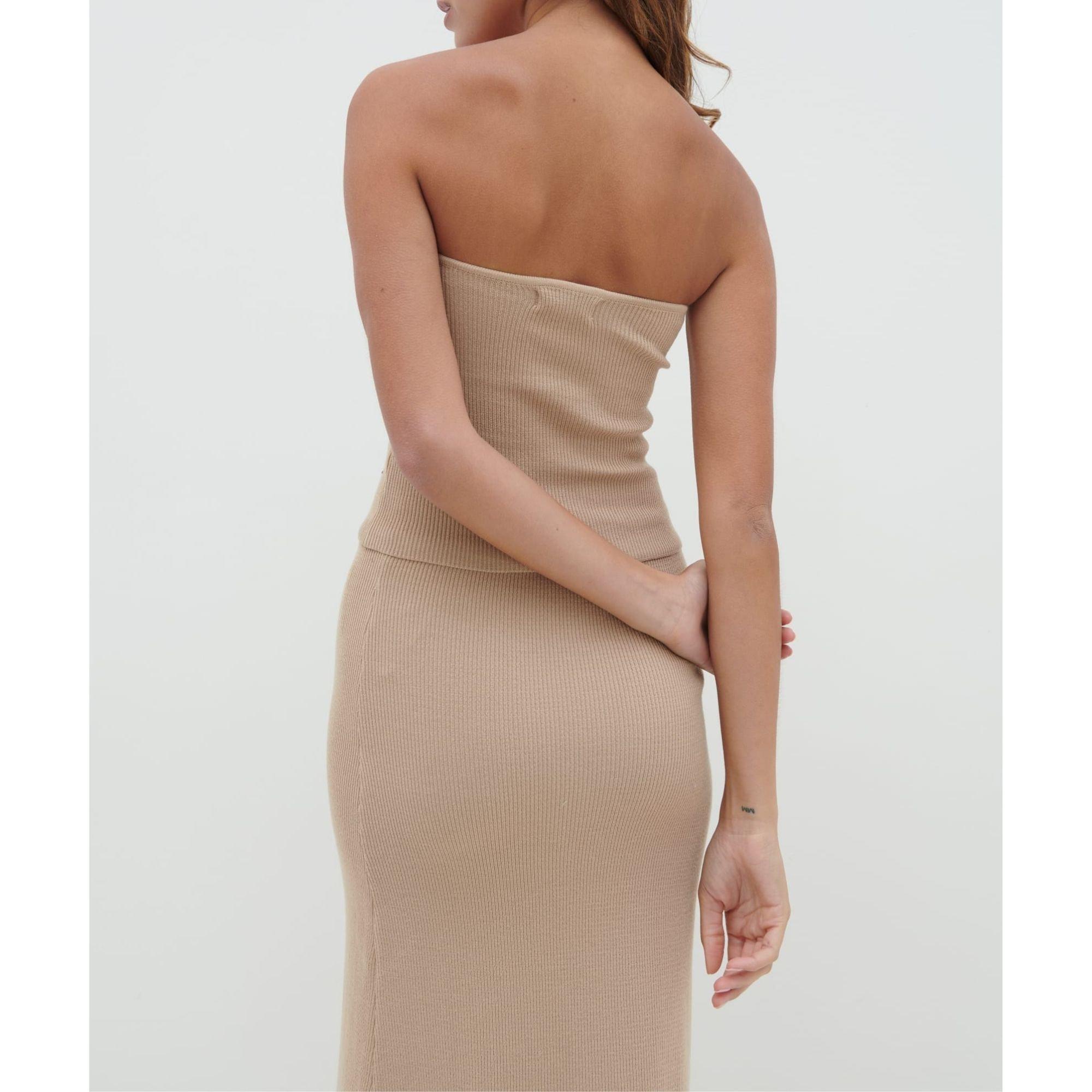 Beige - Pretty Lavish - Women's Reese Slim-Fit Bandeau Top - 3