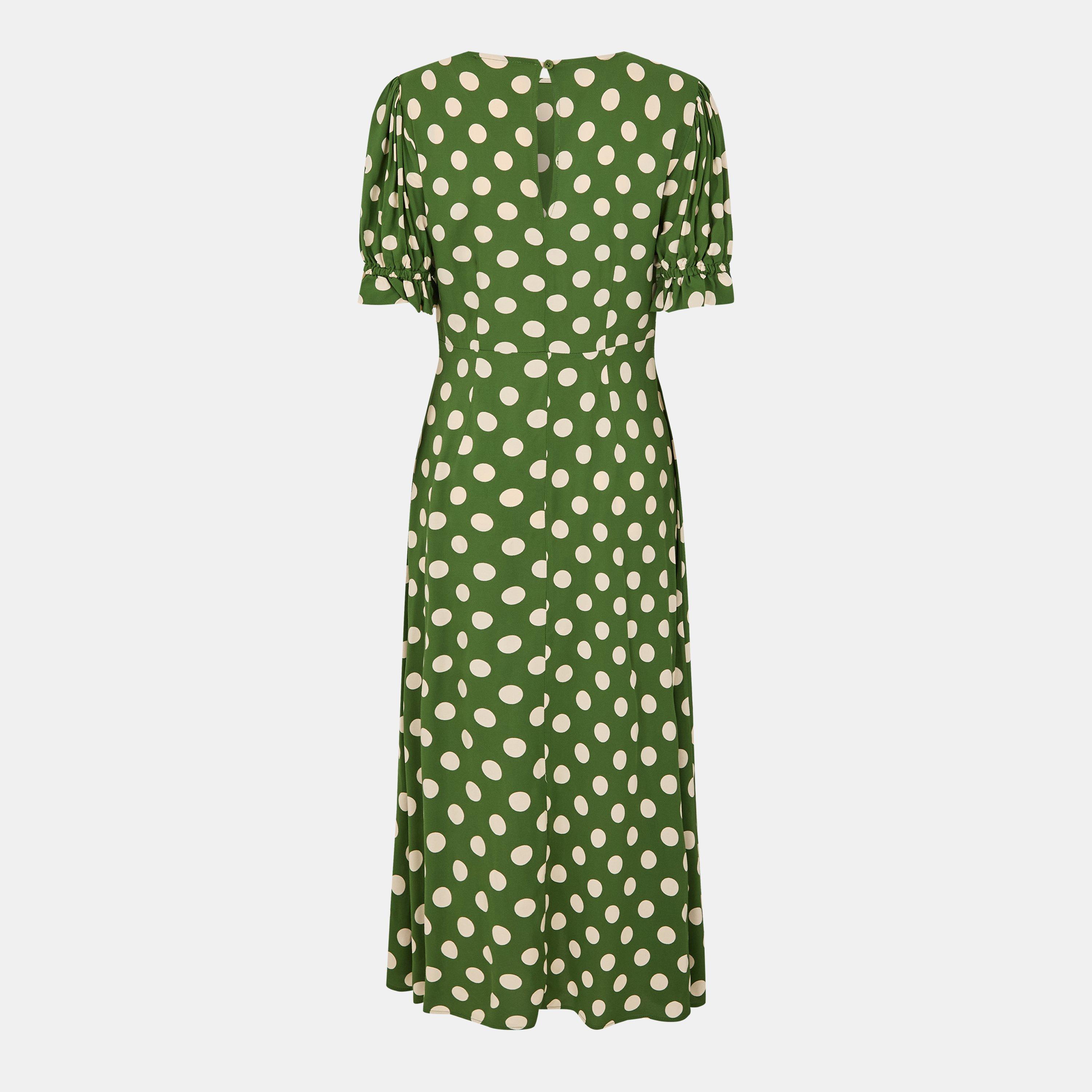 Dk Khaki Spot - Finery - Mela Midi Dress - 2