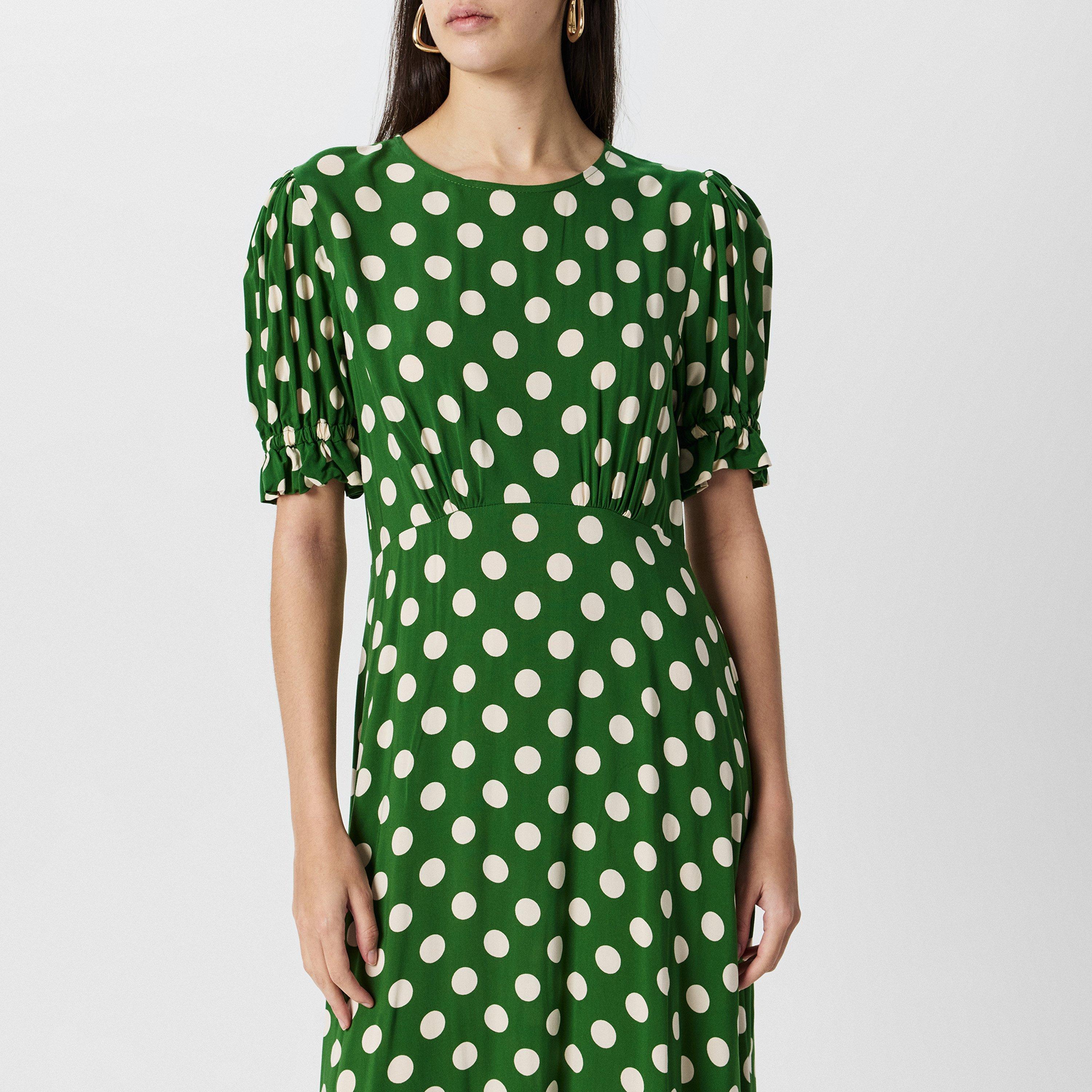 Dk Khaki Spot - Finery - Mela Midi Dress - 3