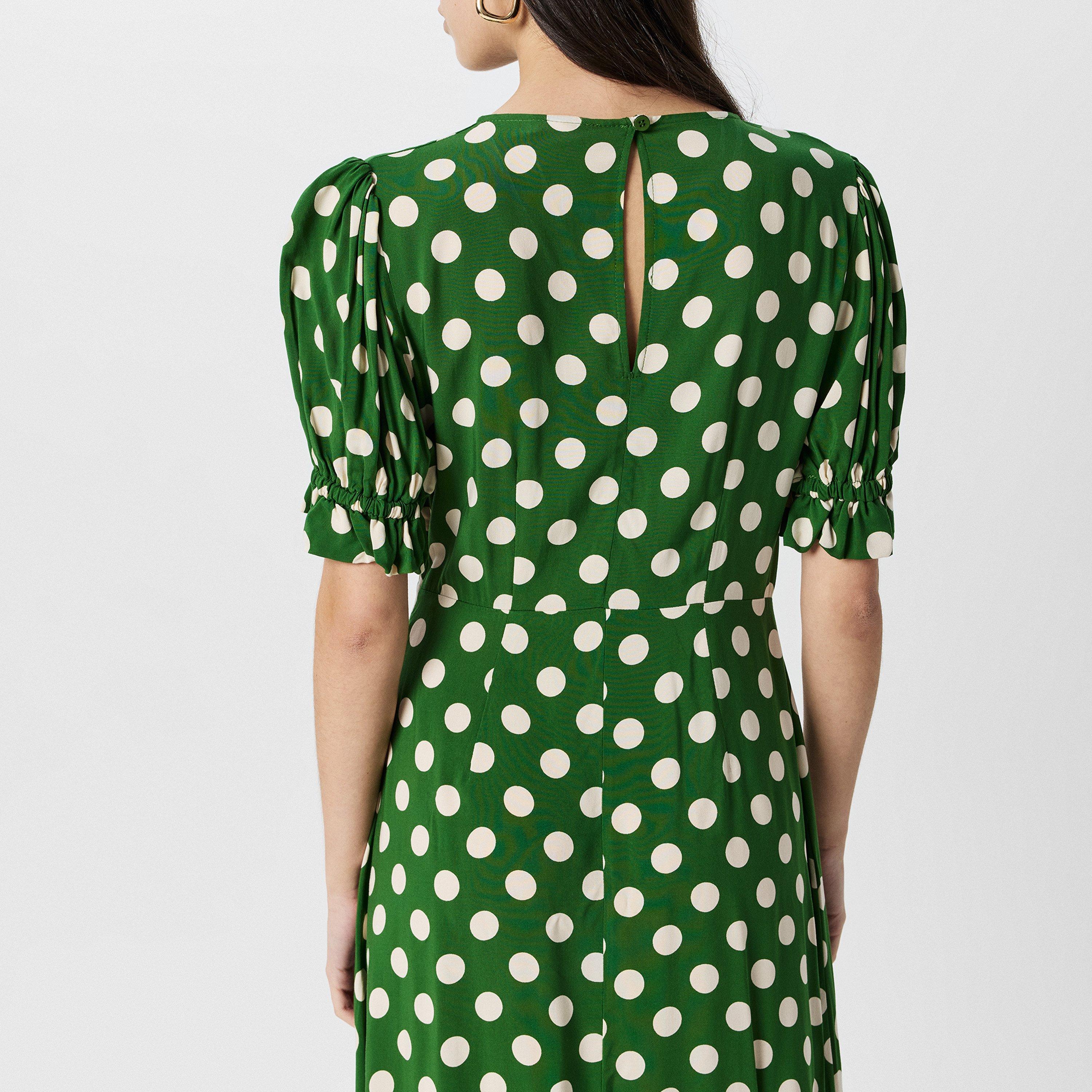 Dk Khaki Spot - Finery - Mela Midi Dress - 4