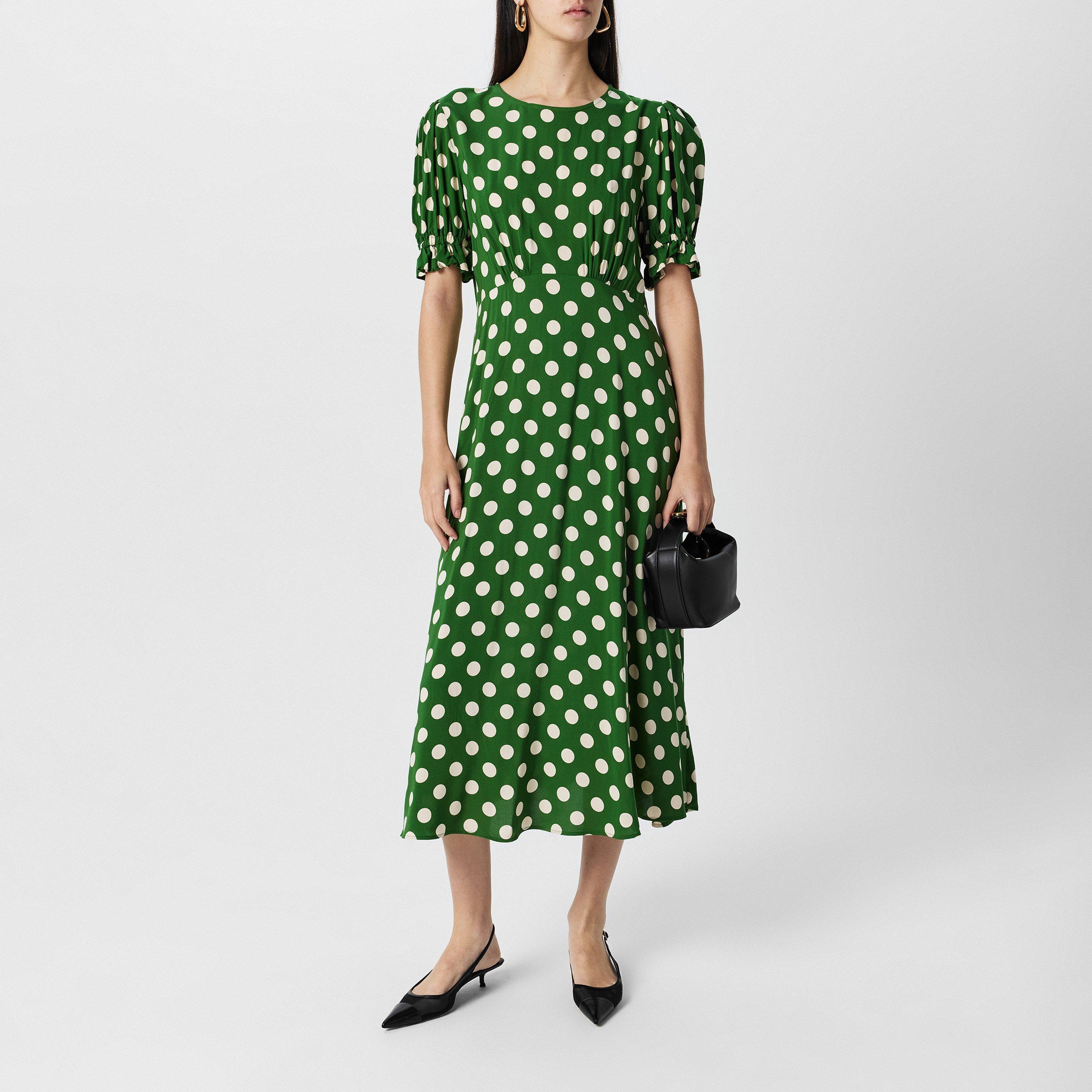 Dk Khaki Spot - Finery - Mela Midi Dress - 6