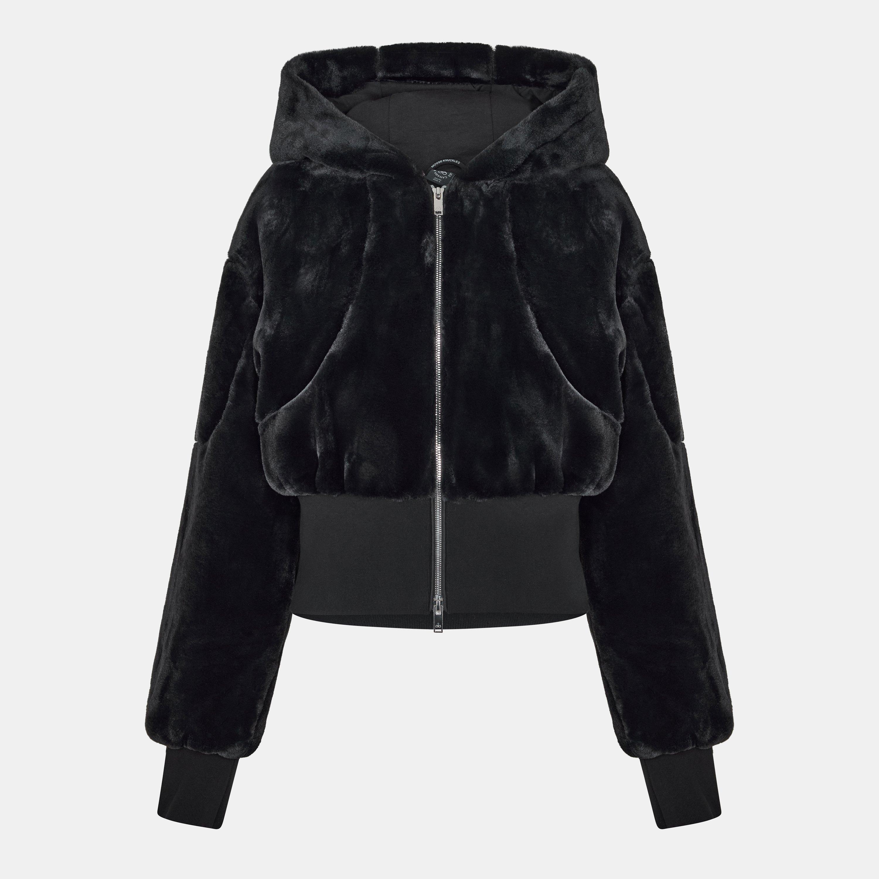 Black - Moose Knuckles - Women's Rose de Bunny Insulated Bomber Jacket - 1