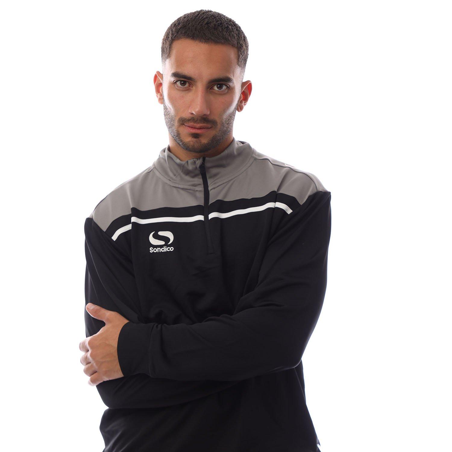 Black/Charcoal - Sondico - quarter Zip Fleece - 2