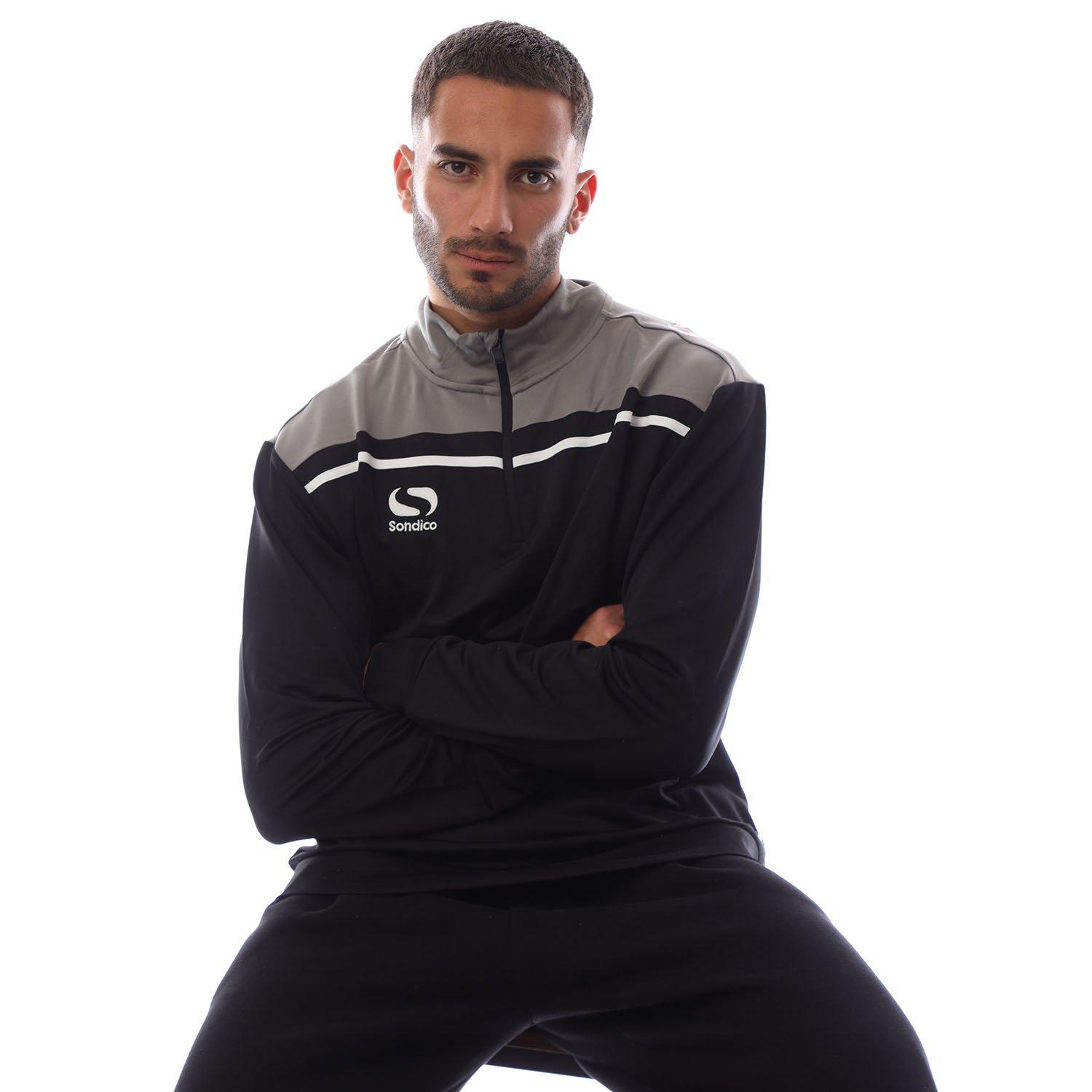 Black/Charcoal - Sondico - quarter Zip Fleece - 4