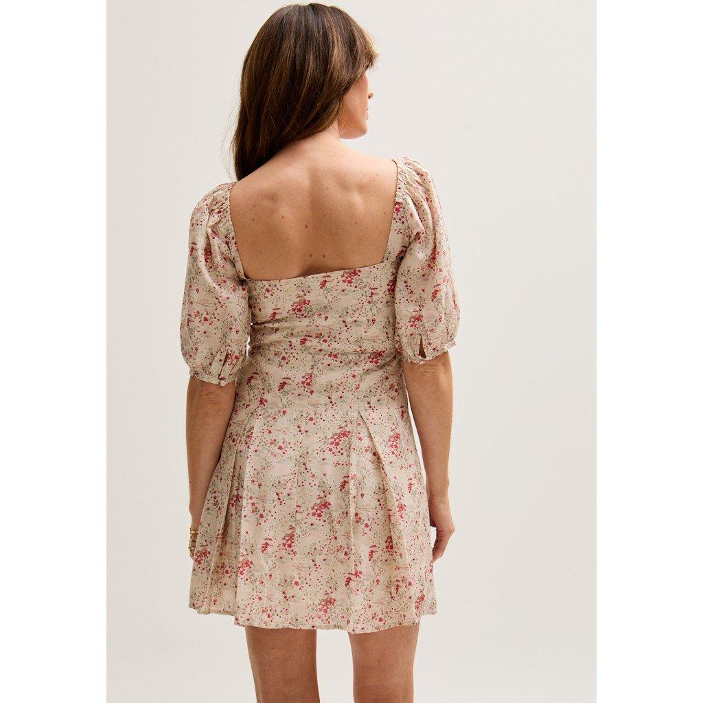 Ecru - Lily and Lionel - India Button Front Wishing Well Print Mini Dress In Multi - 5