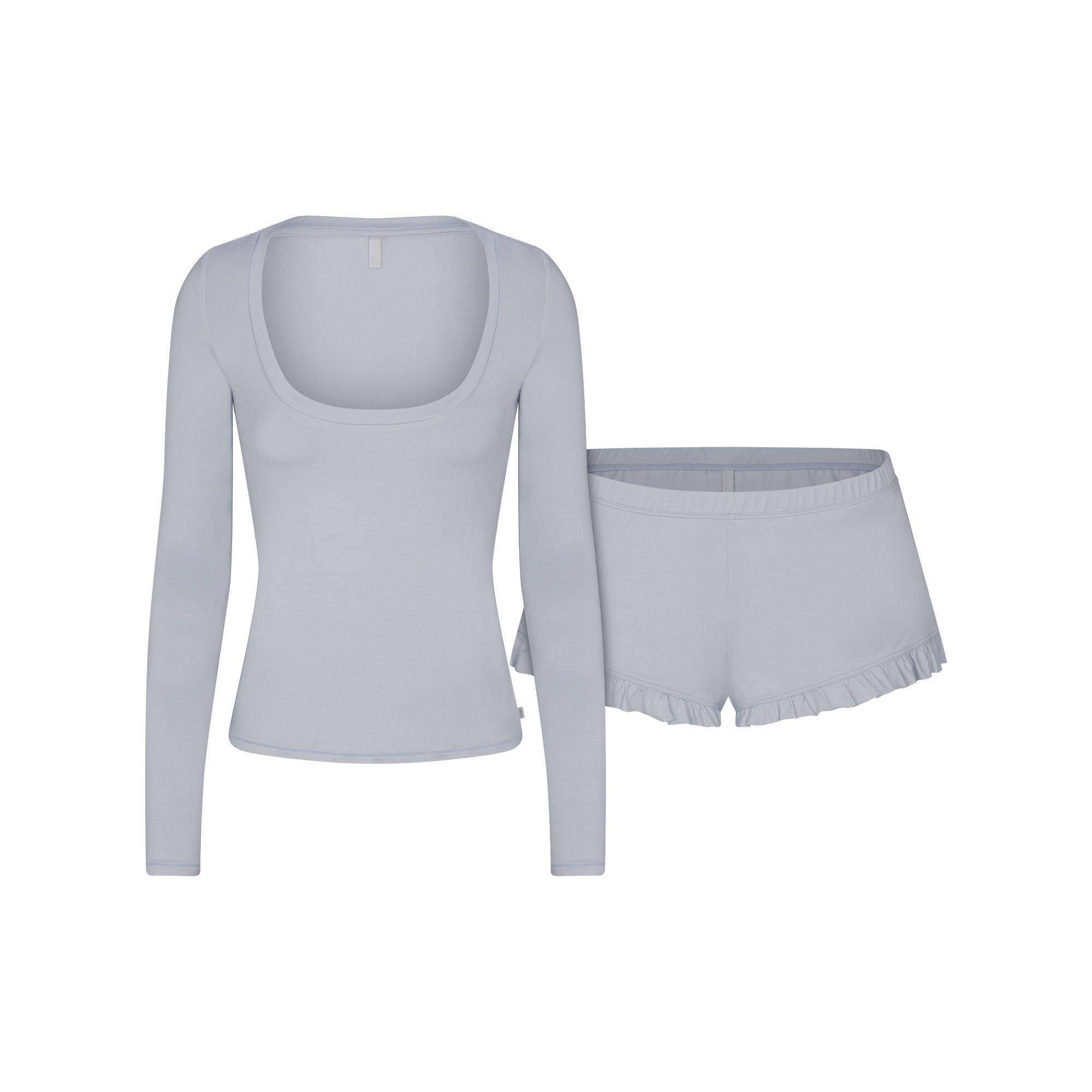 Zen Blue - SKIMS - Women's Skims Sleep Scoop Neck Long Sleeve Pyjama Set - 1