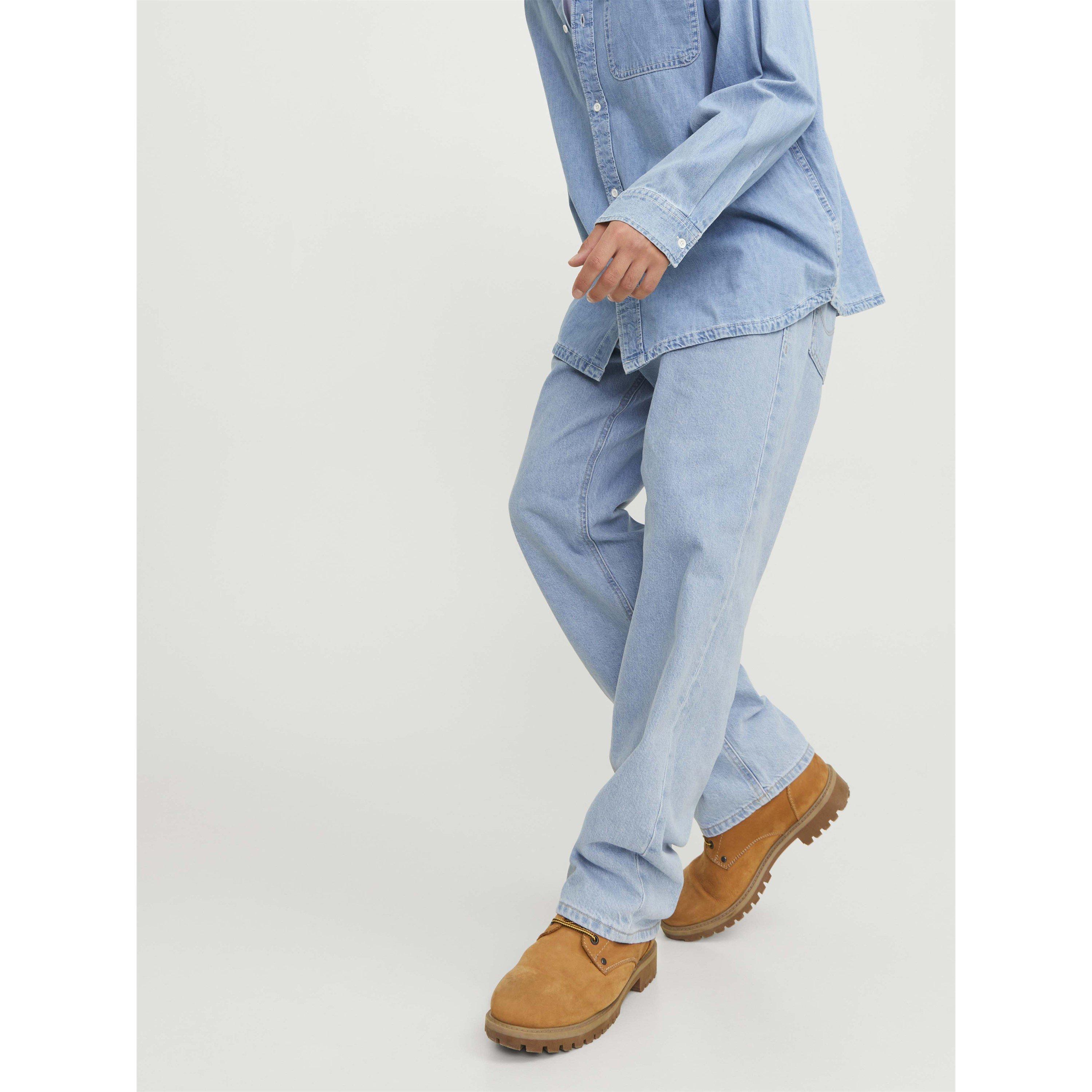 Blue Denim - Jack and Jones - Men's Alex Original Cotton High-Waisted Wide-Leg Jeans - 8