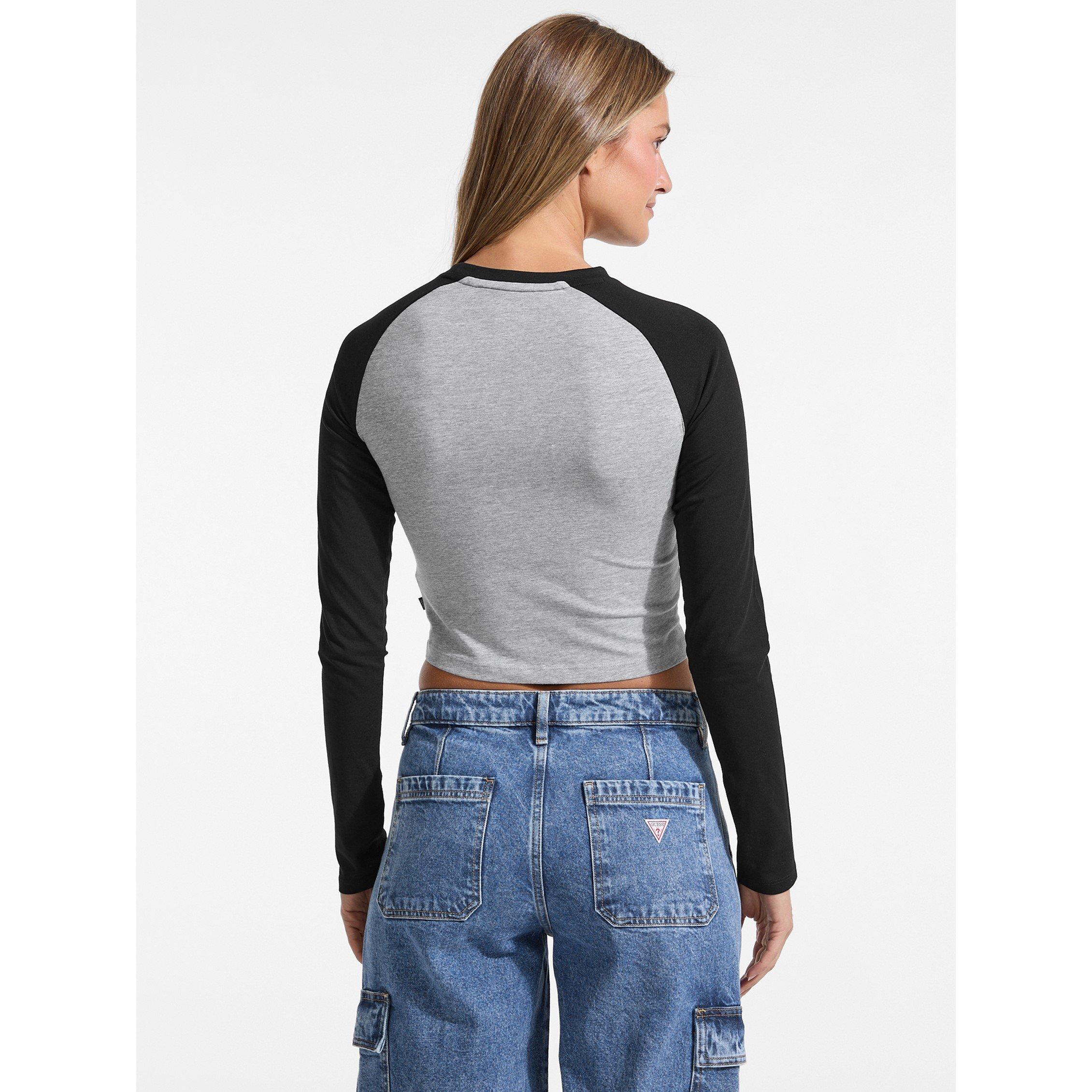 Jet Black - Guess - Women's Raglan Baby Tee - 2